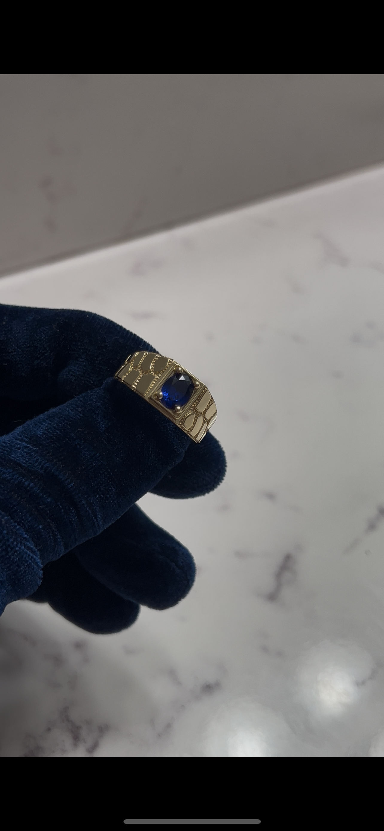 Sapphire 14k real gold nugget