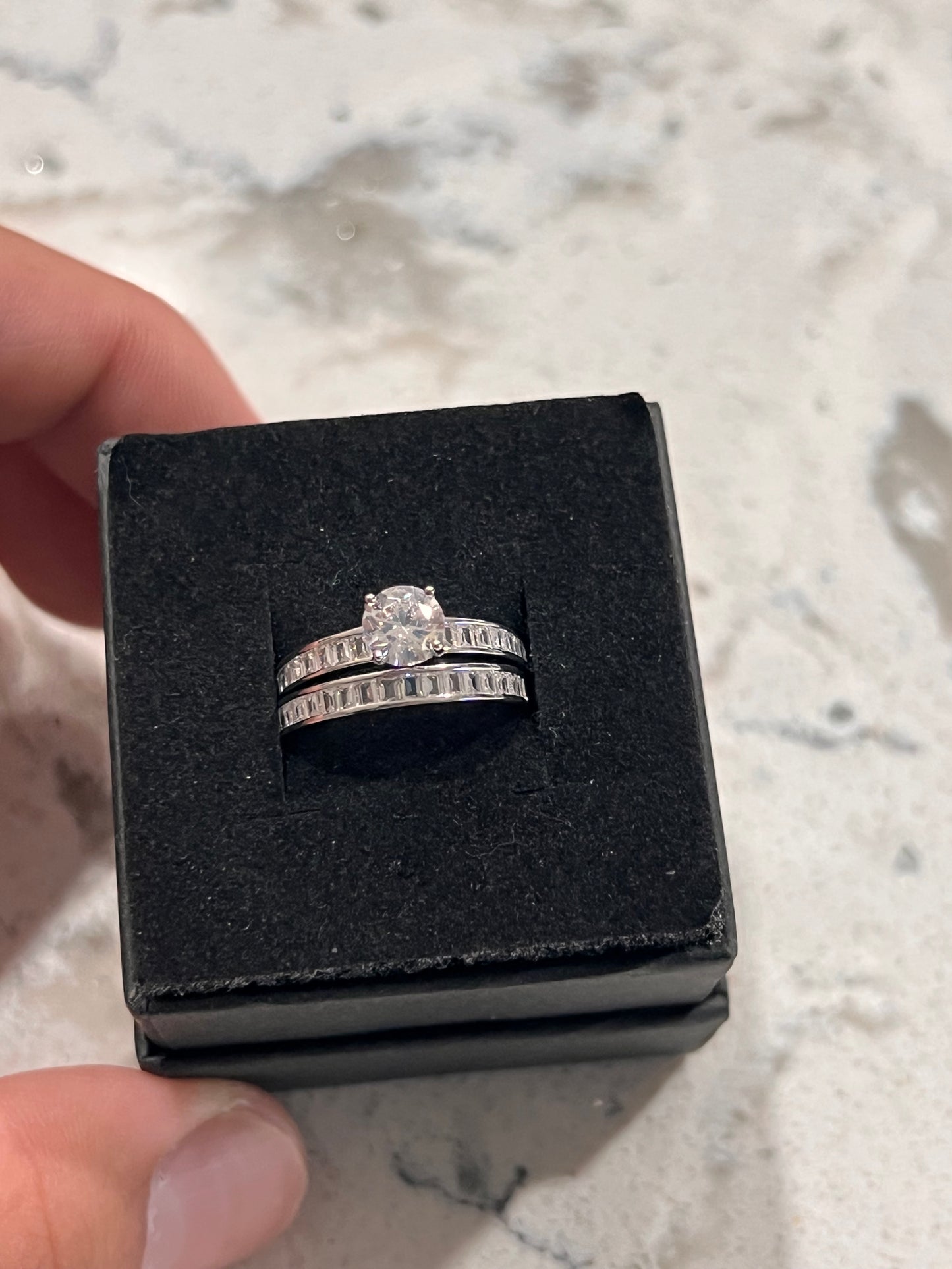 Promise ring set real silver