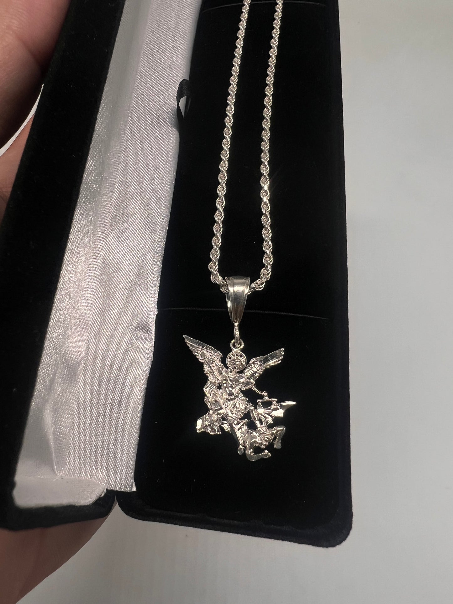 Saint Michael real silver set smaller size