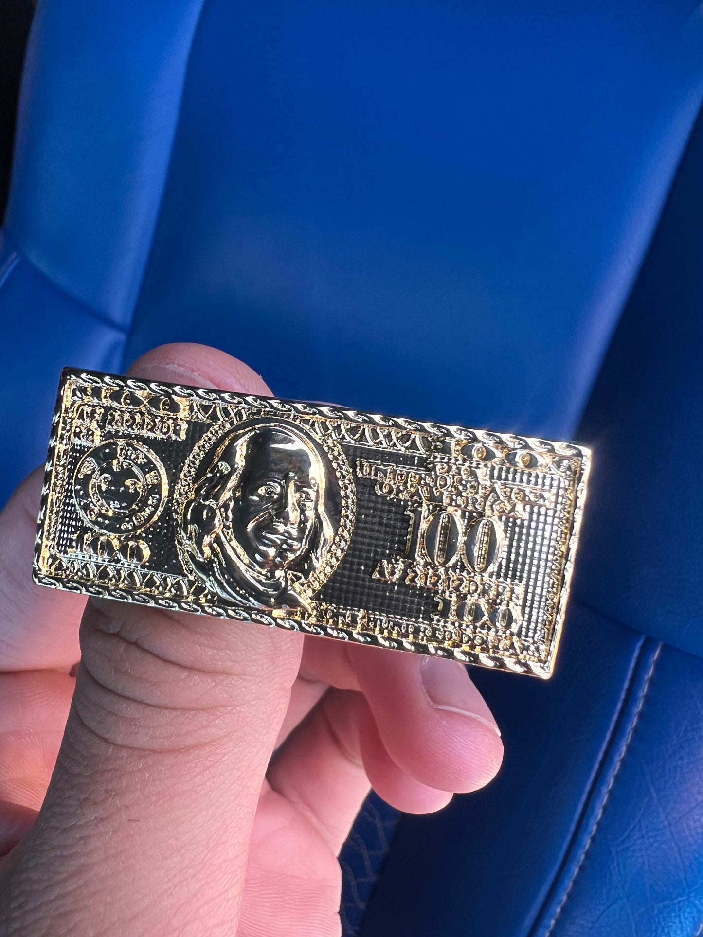 100bill 2 Finger ring high qualtiy gold plated