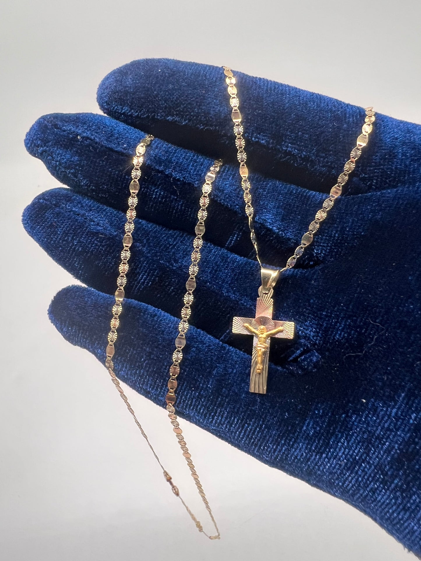 14k real gold small cross set