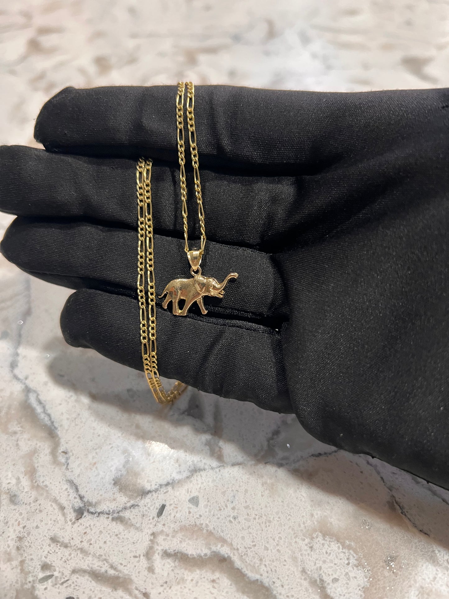 14k real gold elephant set