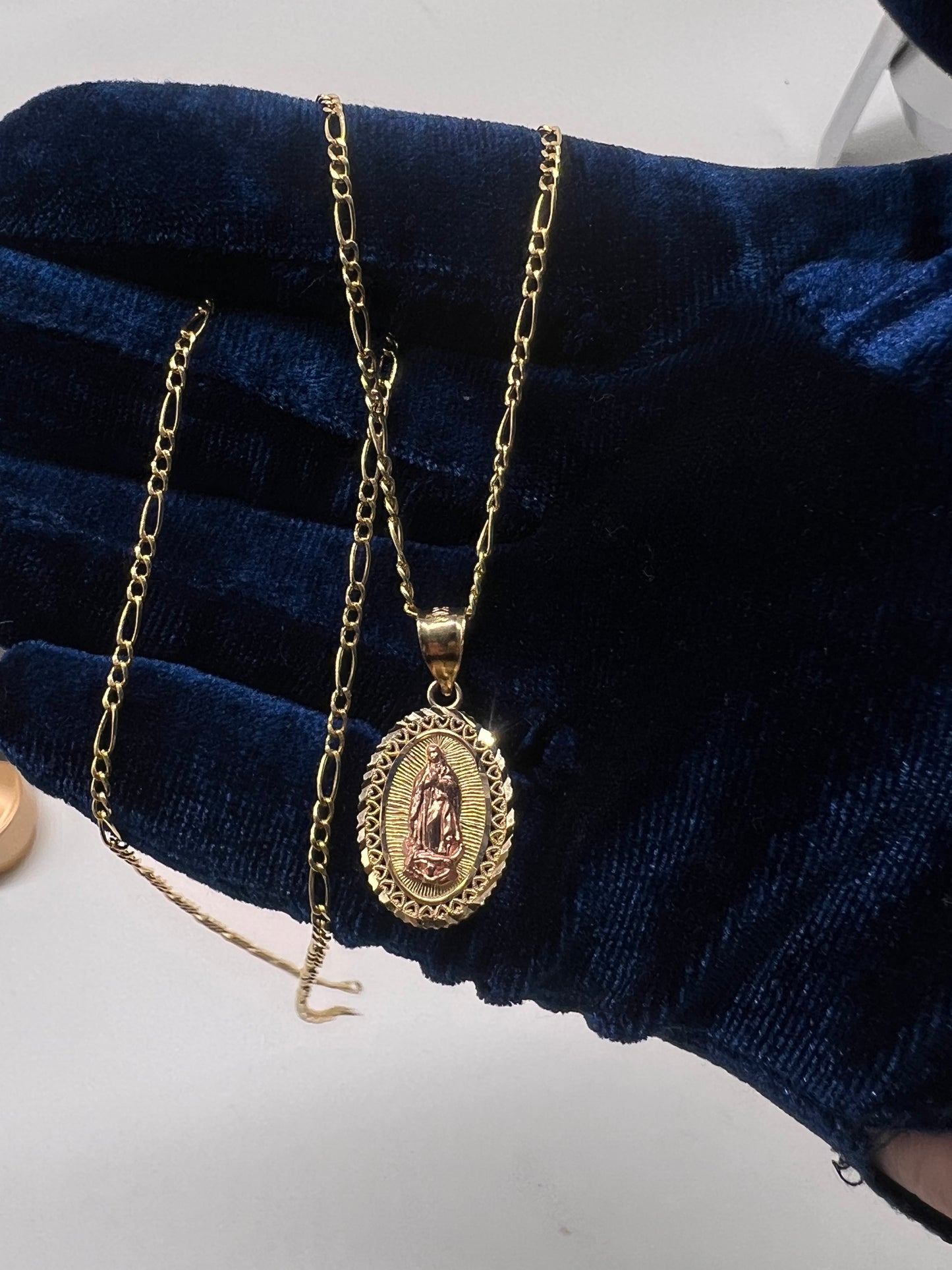 Virgen Mary Chainset 14k real gold