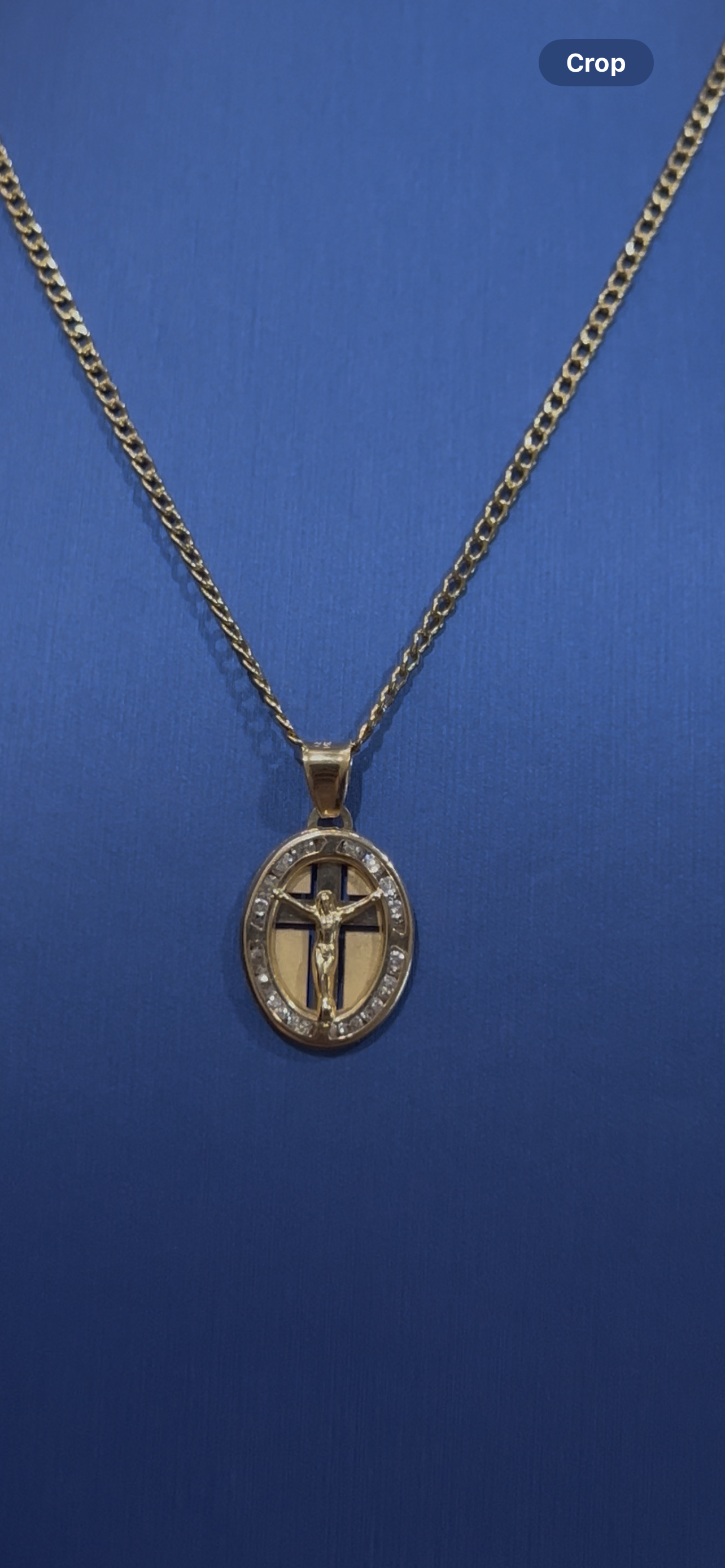 14k real gold Jesus chainset small
