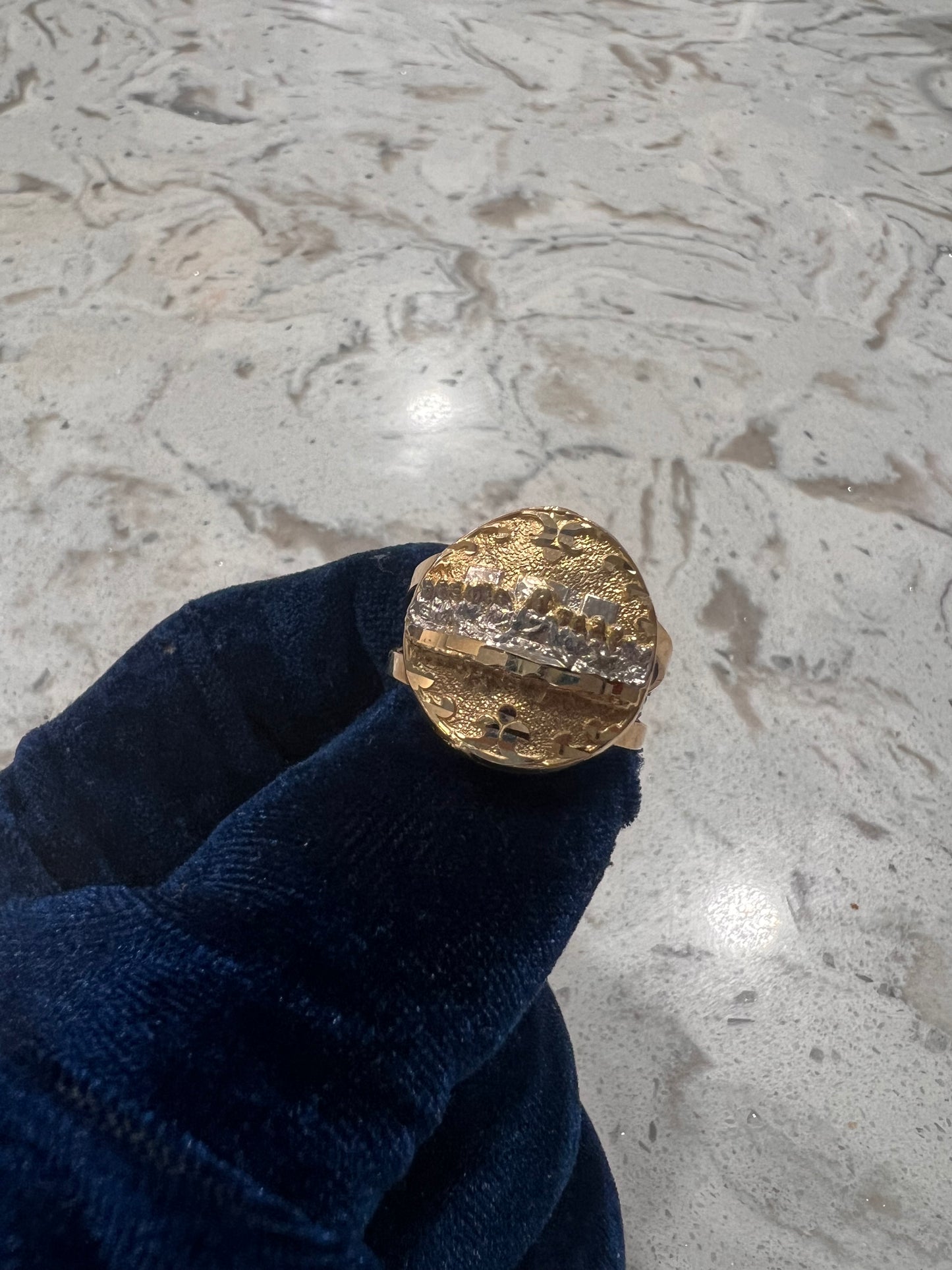 14k real gold last supper ring