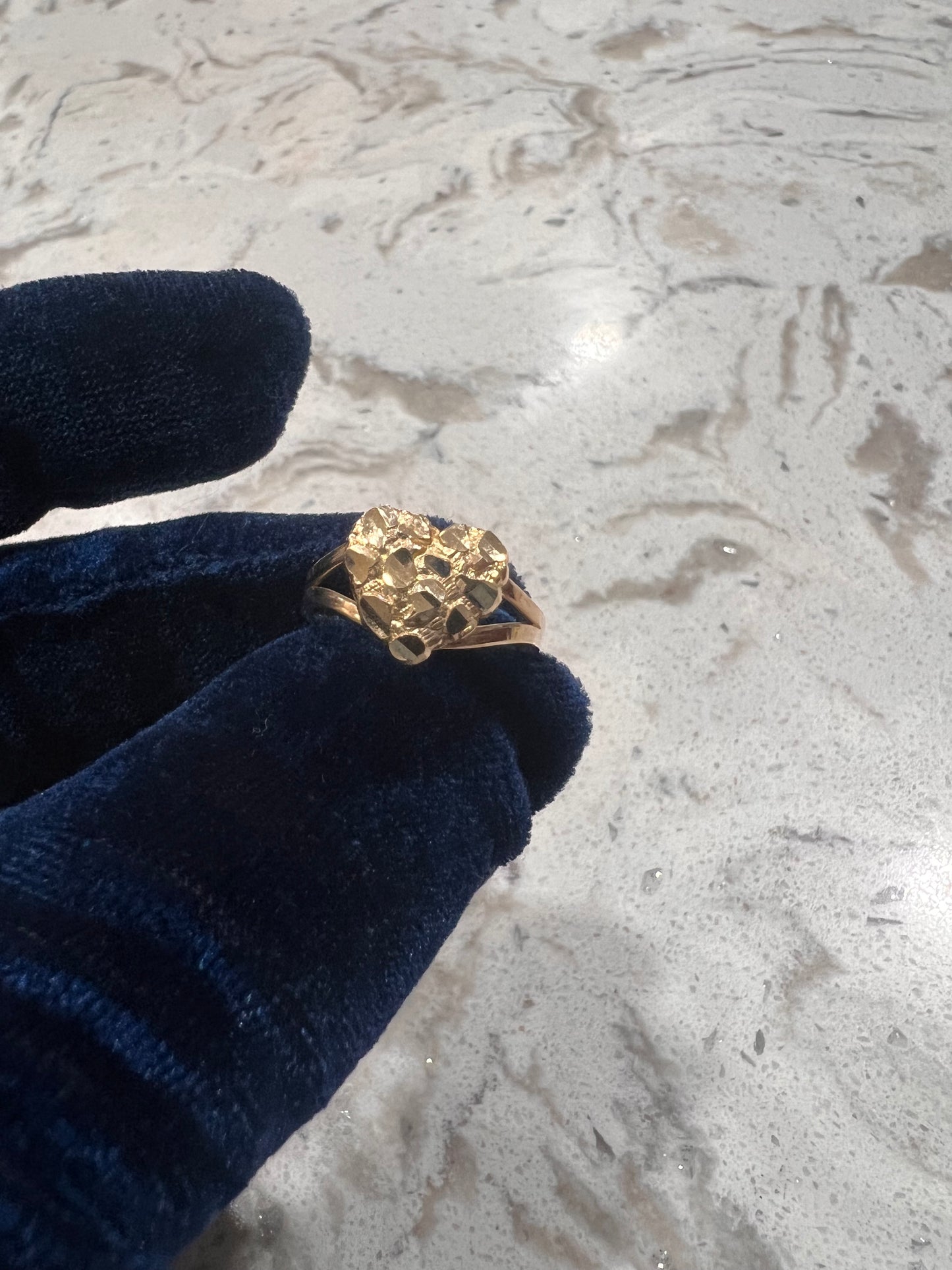 14k real gold nugget ring