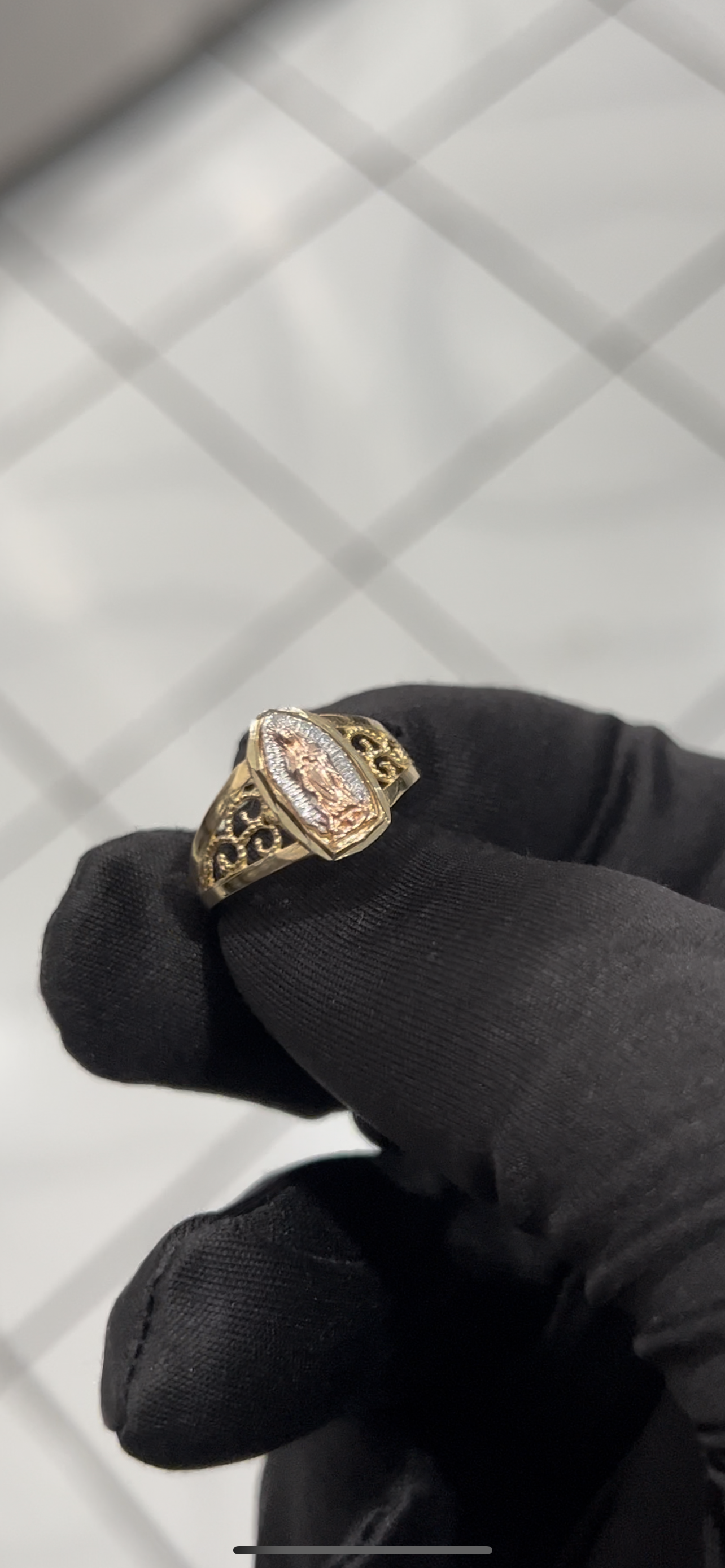 Virgen Mary ring real gold 14k