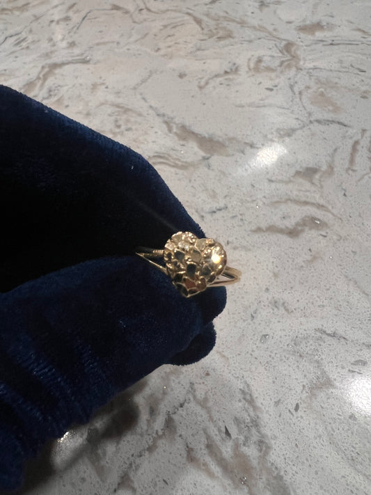 10k real gold heart nugget ring