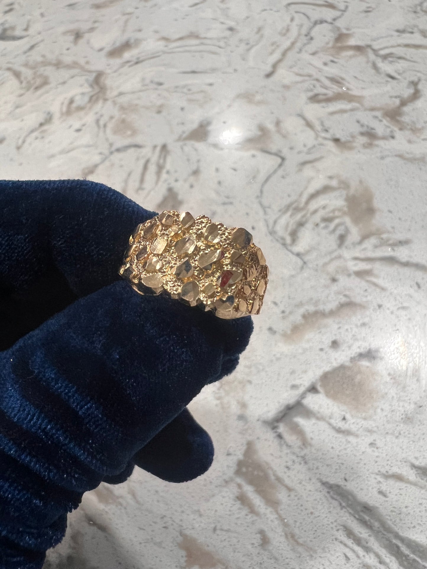 14k real gold nugget ring
