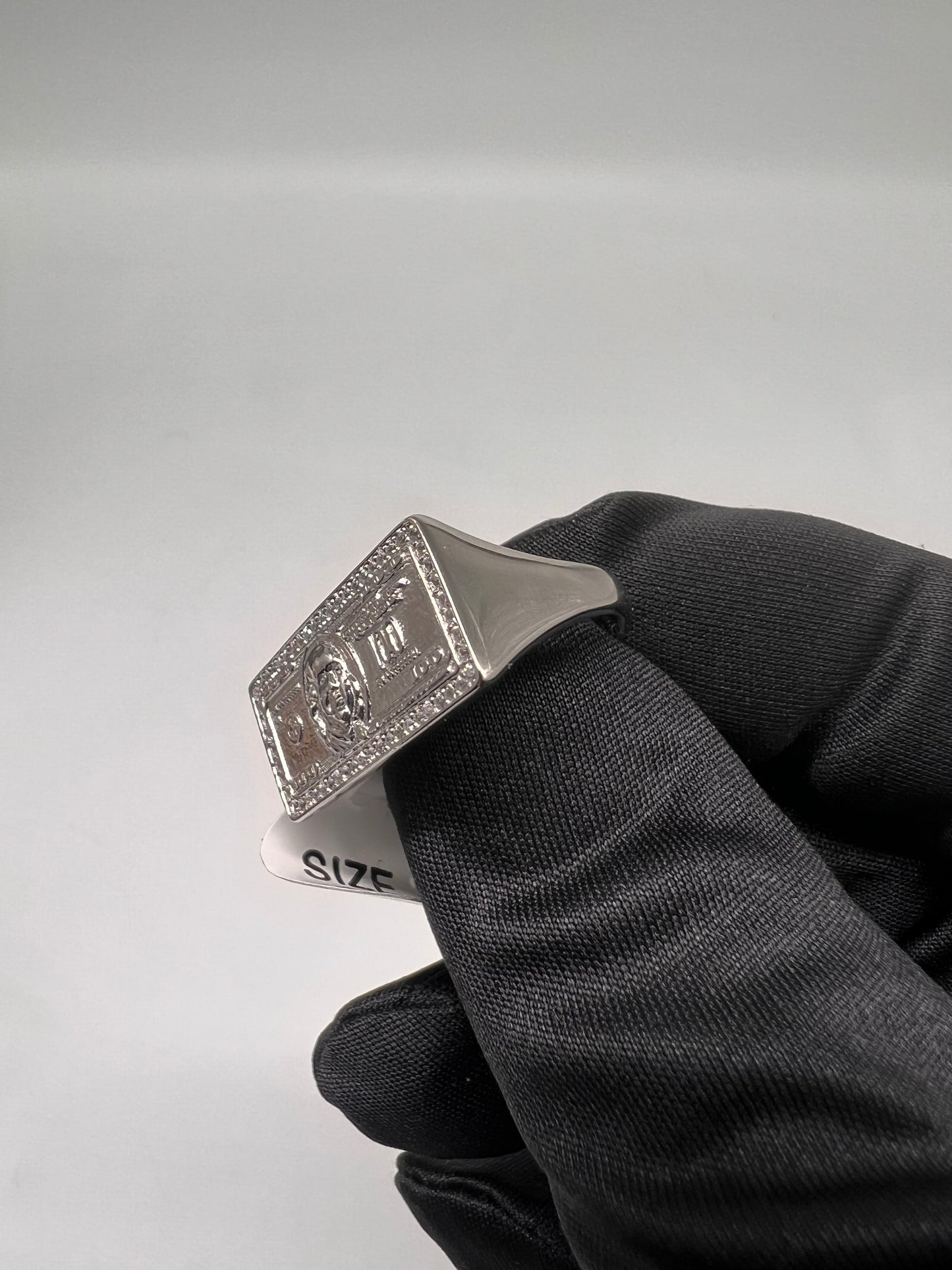 100bill single finger ring real silver