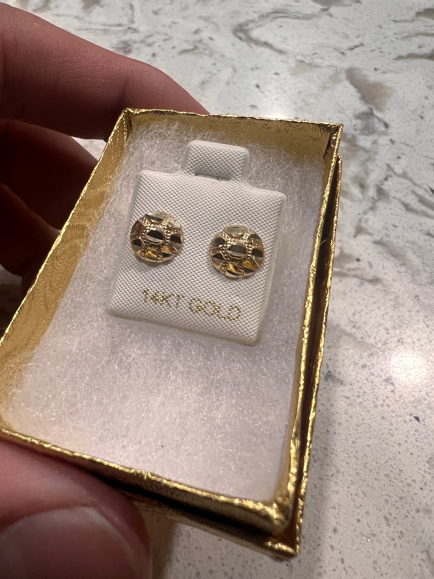 14k small nugget earrings