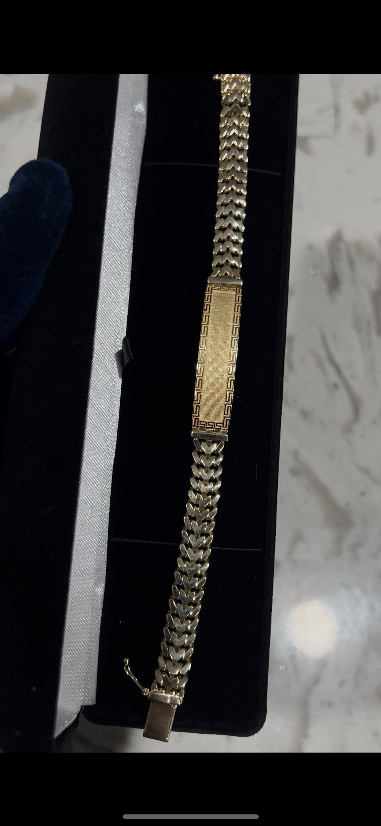 14k real gold id bracelet Versace design