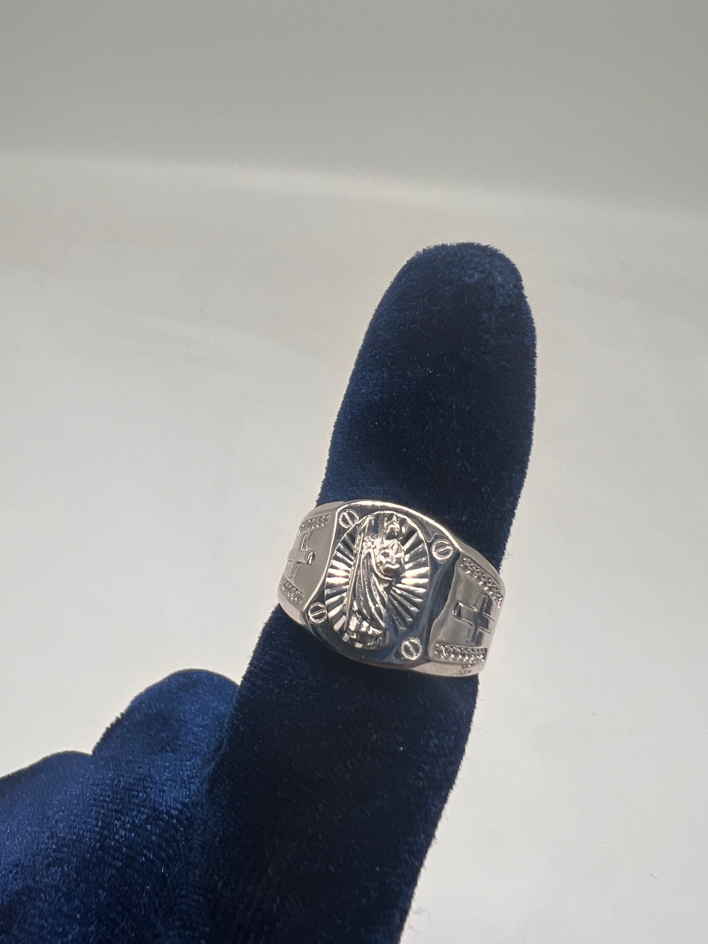 San Judas ring real silver
