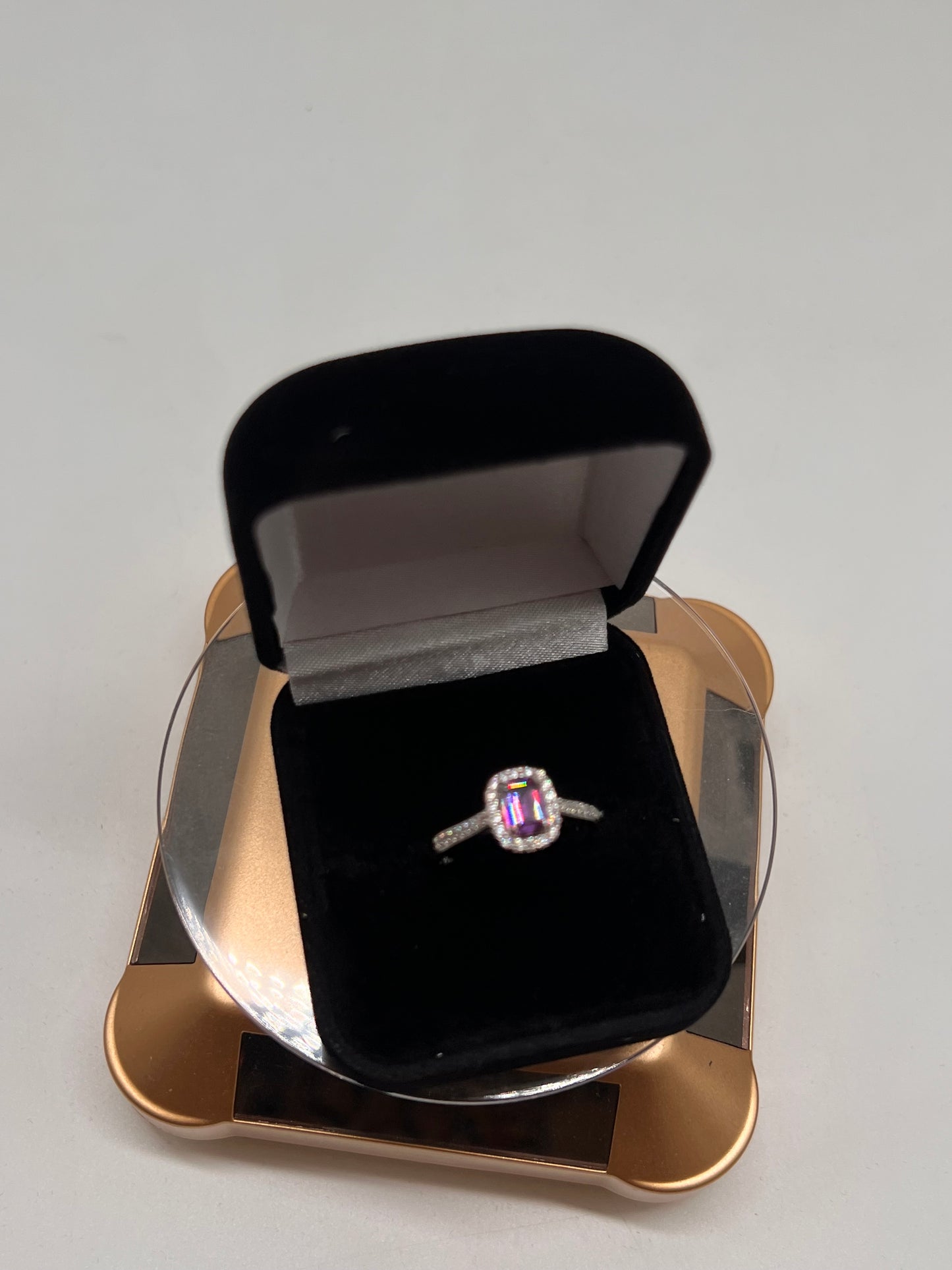 Purple amethyst ring real silver