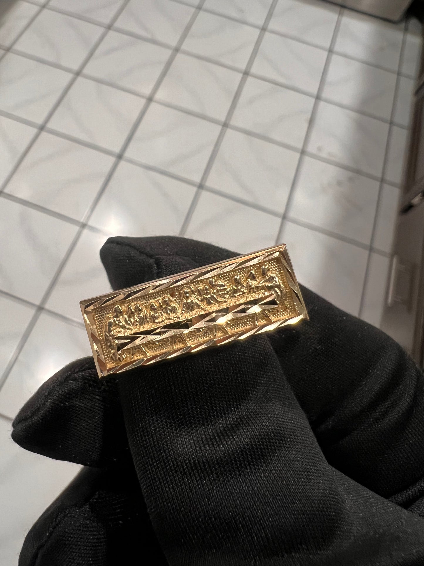 Last supper 14k real gold ring