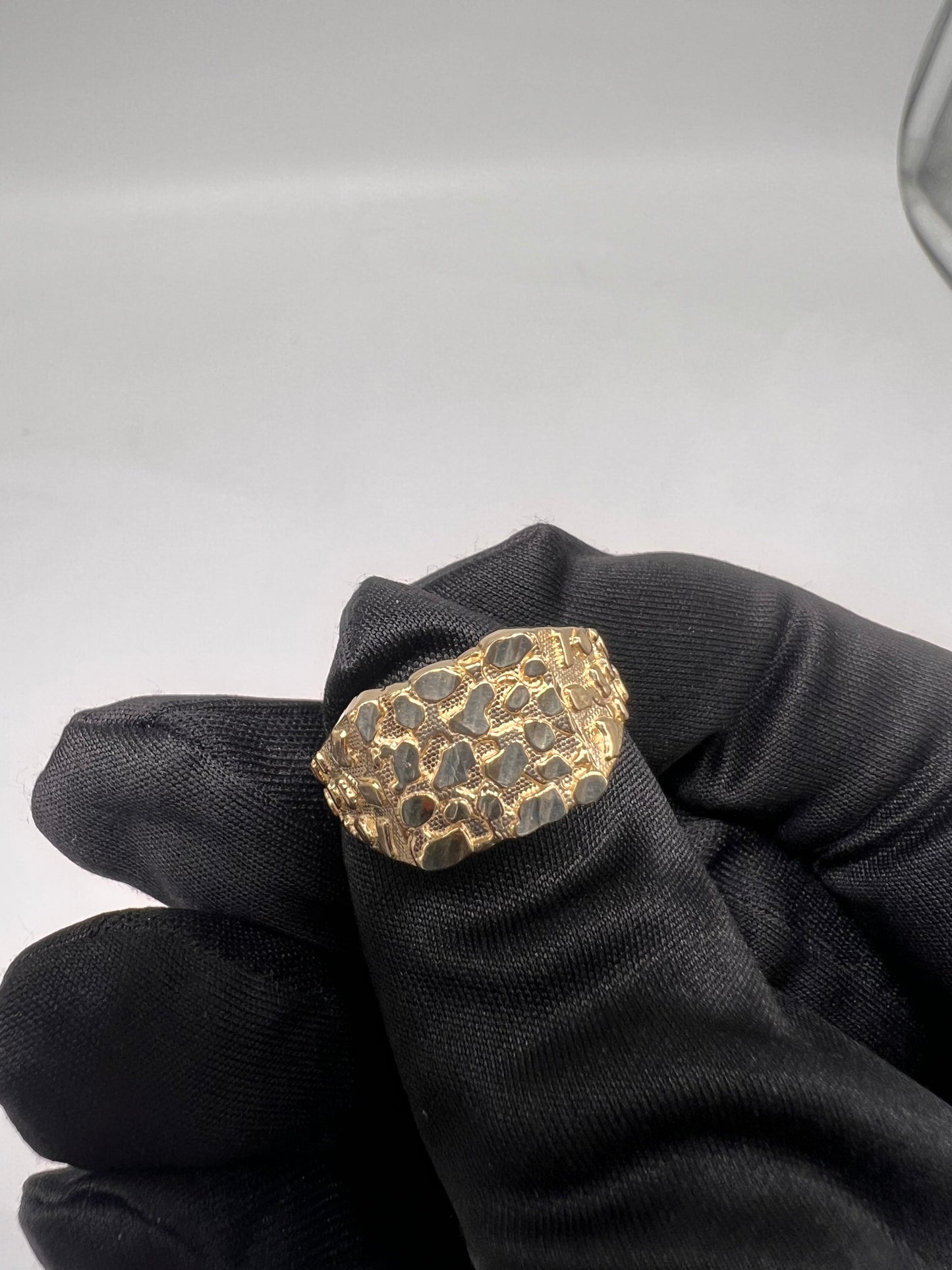 Medium nugget ring 14k real gold