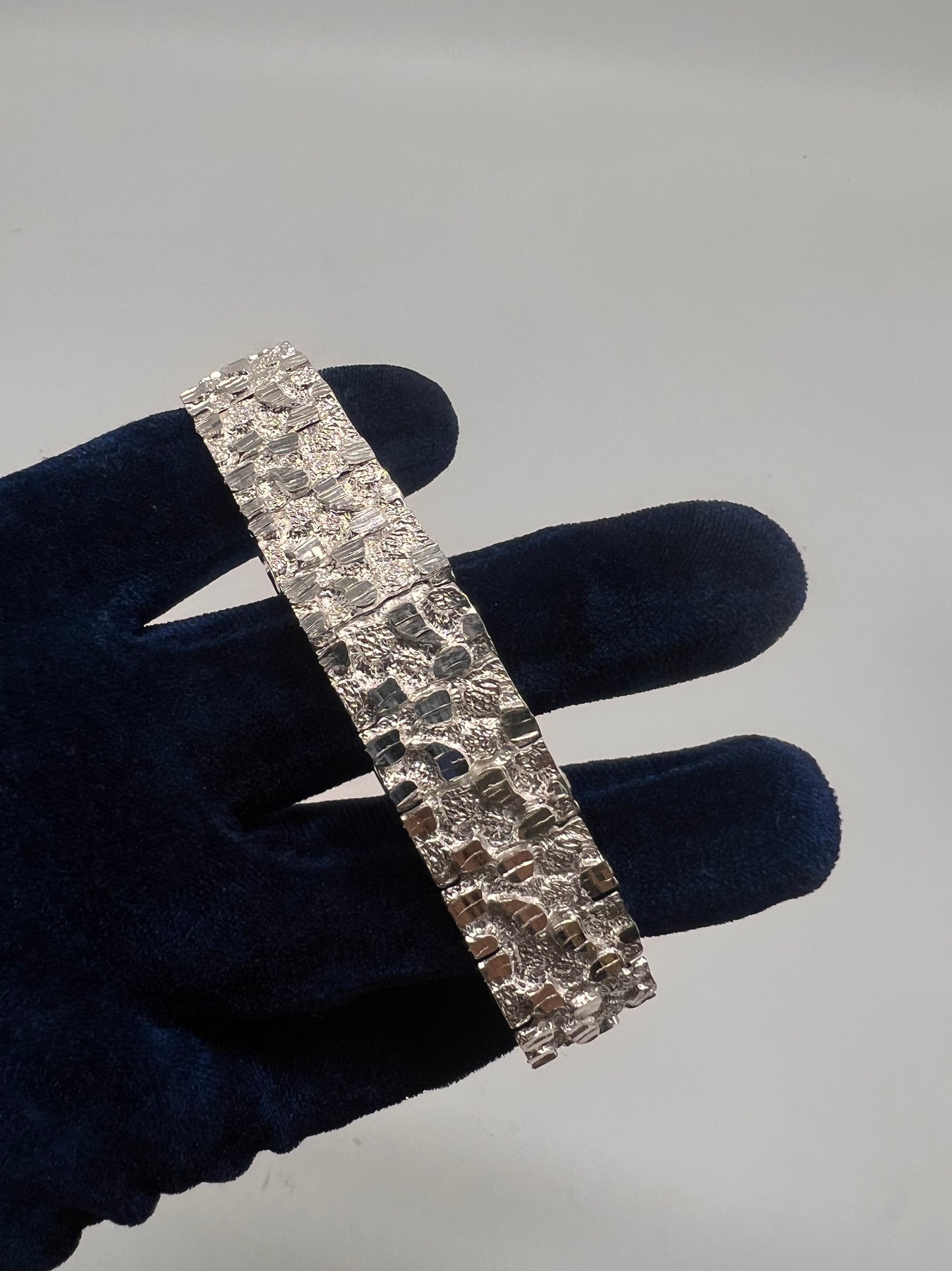 10mm nugget bracelet real silver