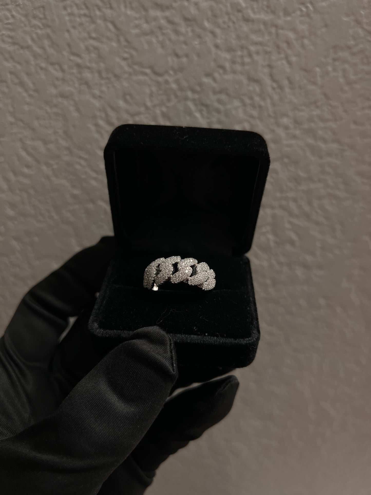 Iced Cuban ring real silver