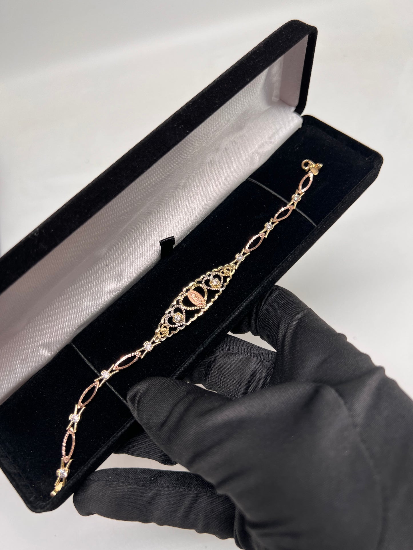 14k real gold virgen Mary bracelet