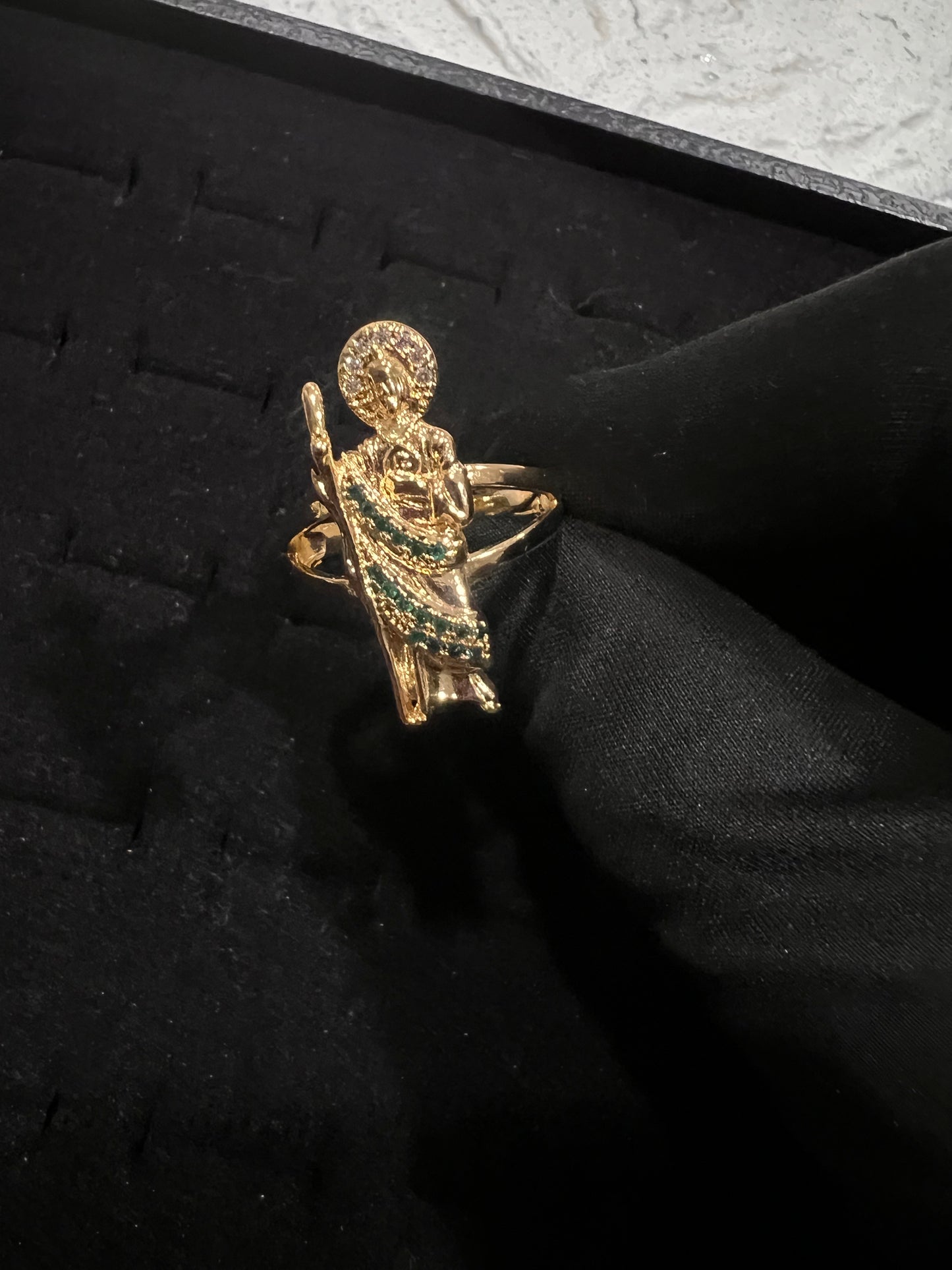 San Judas ring oro laminado, gold plated