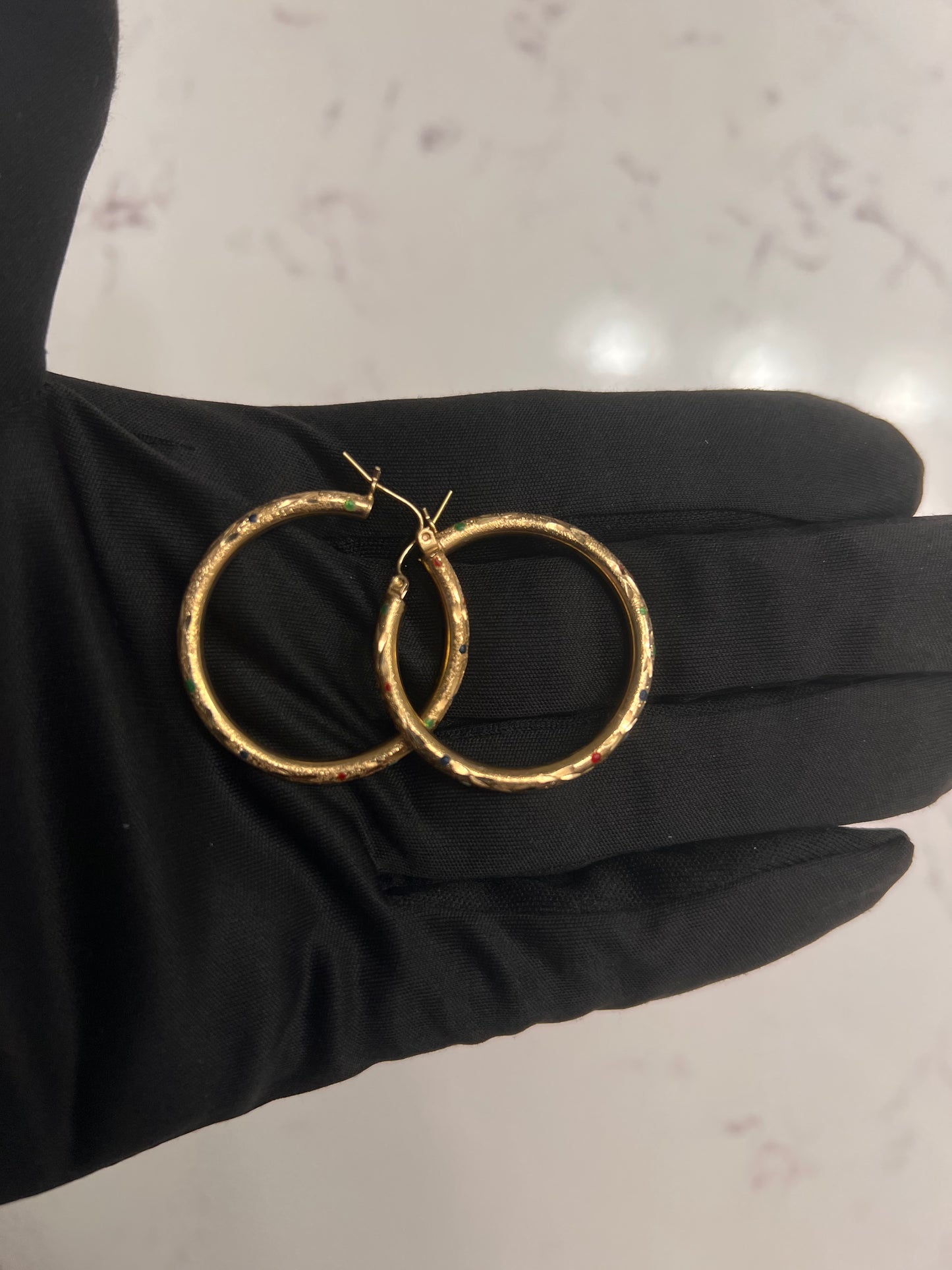 14k real gold large hoops