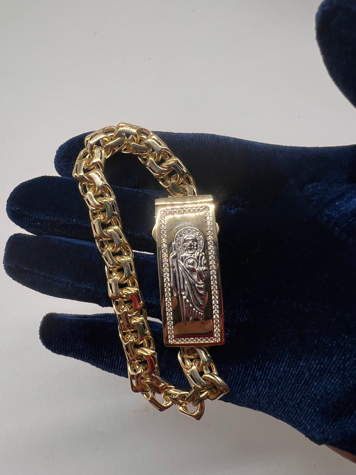 San Judas chino bracelet 14k real gold