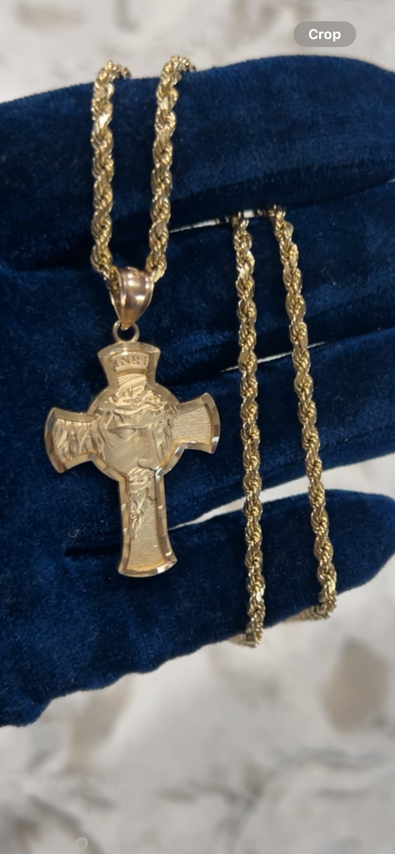 14k real gold high quality cross set