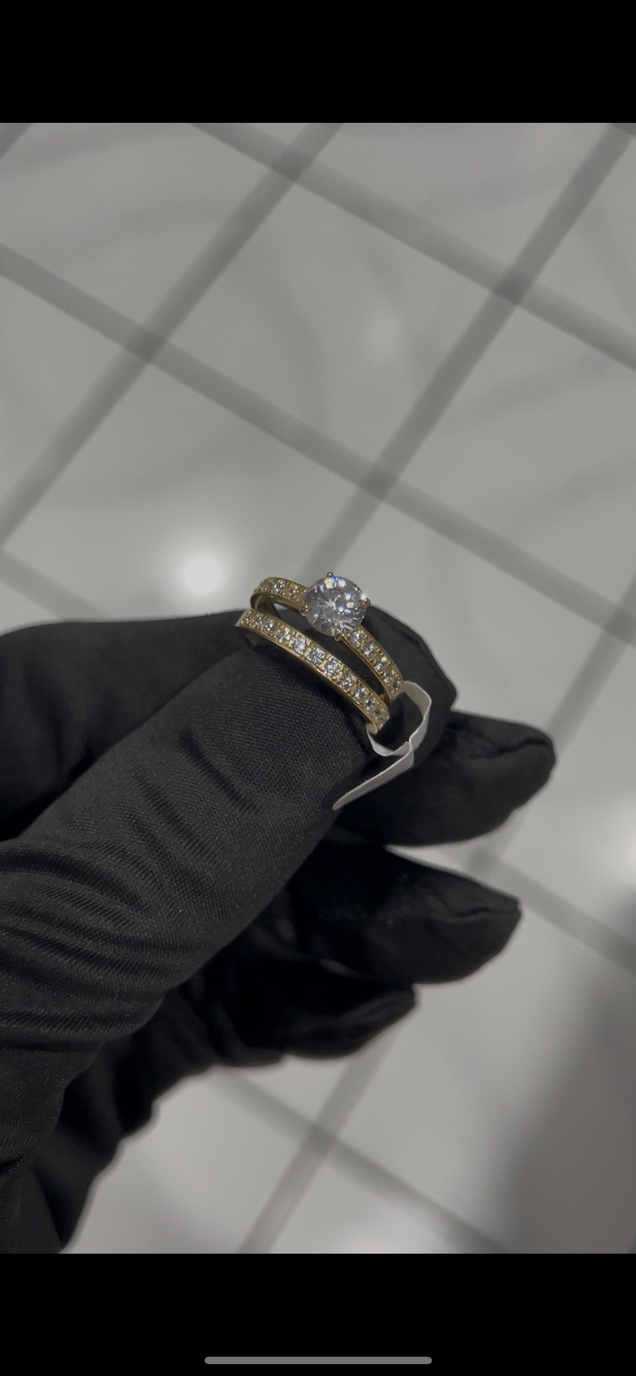 14k real solid gold promise ring set