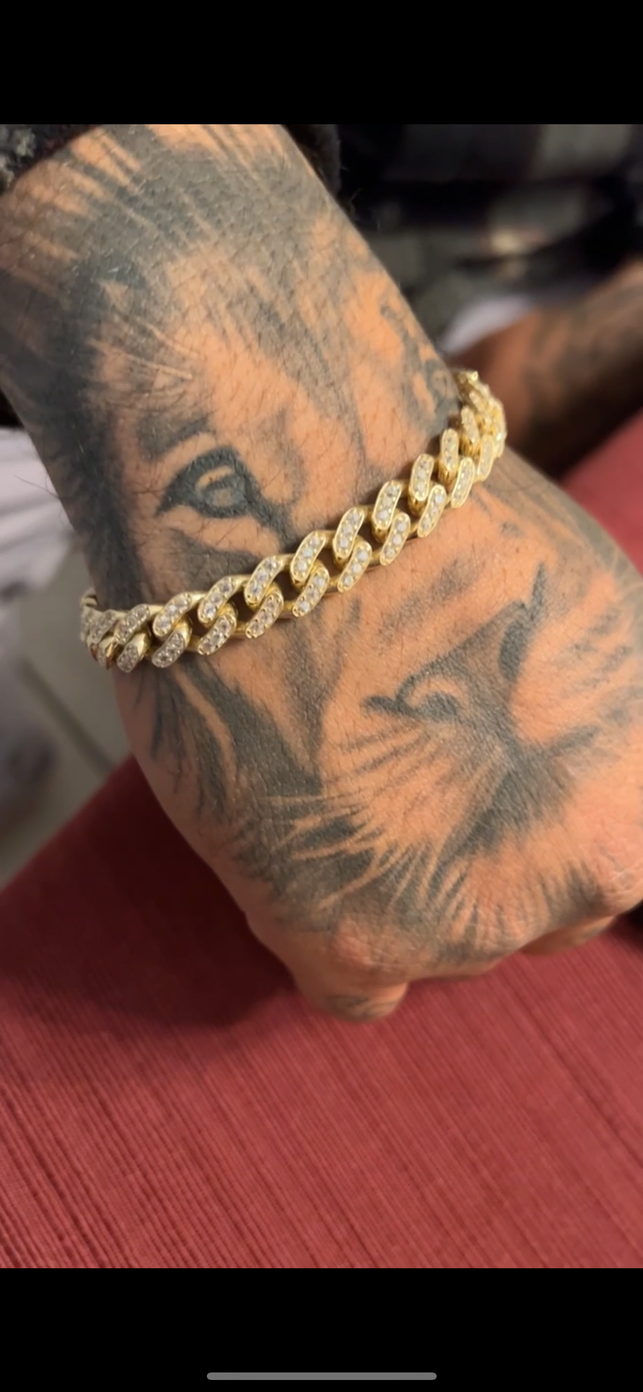 14k real gold Monaco cuban Bracelet