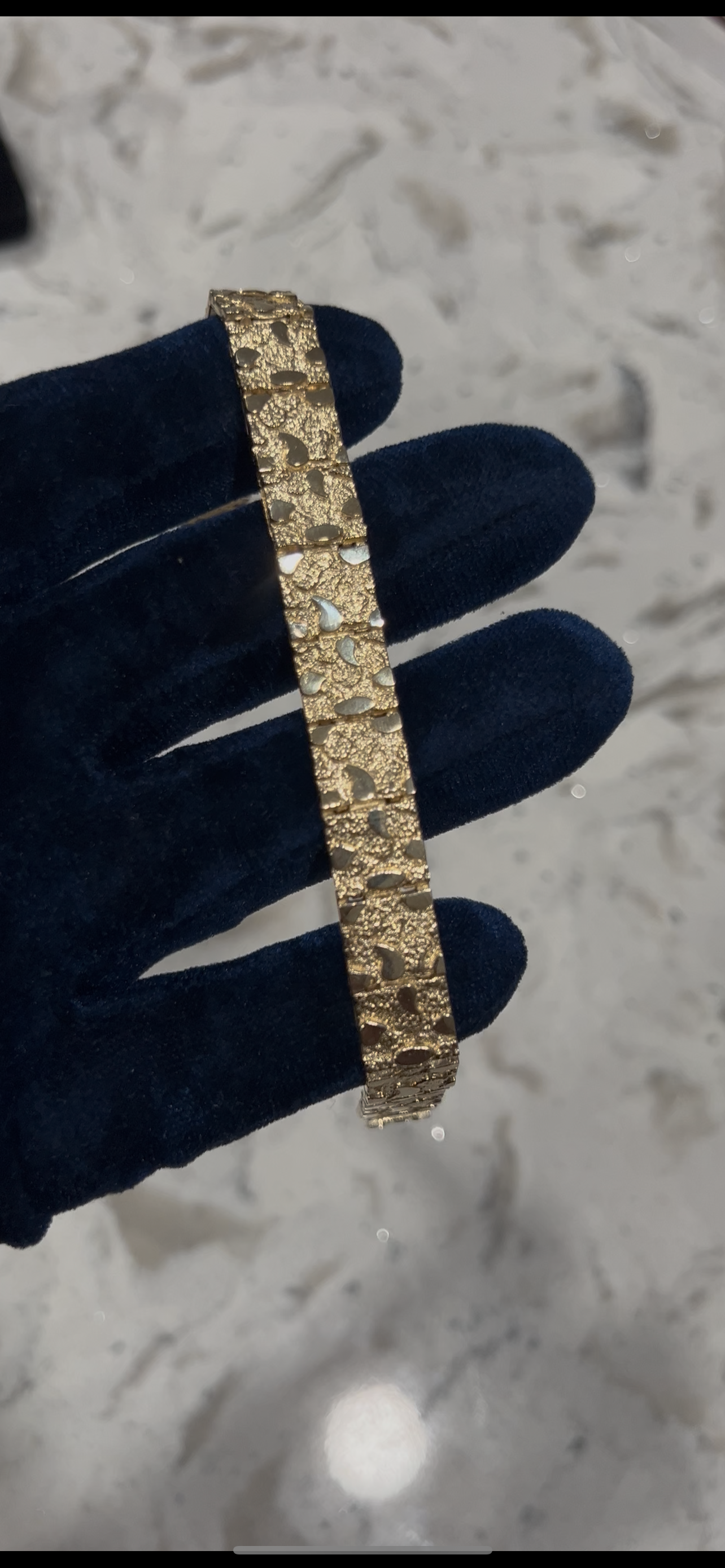 14k real gold nugget bracelet