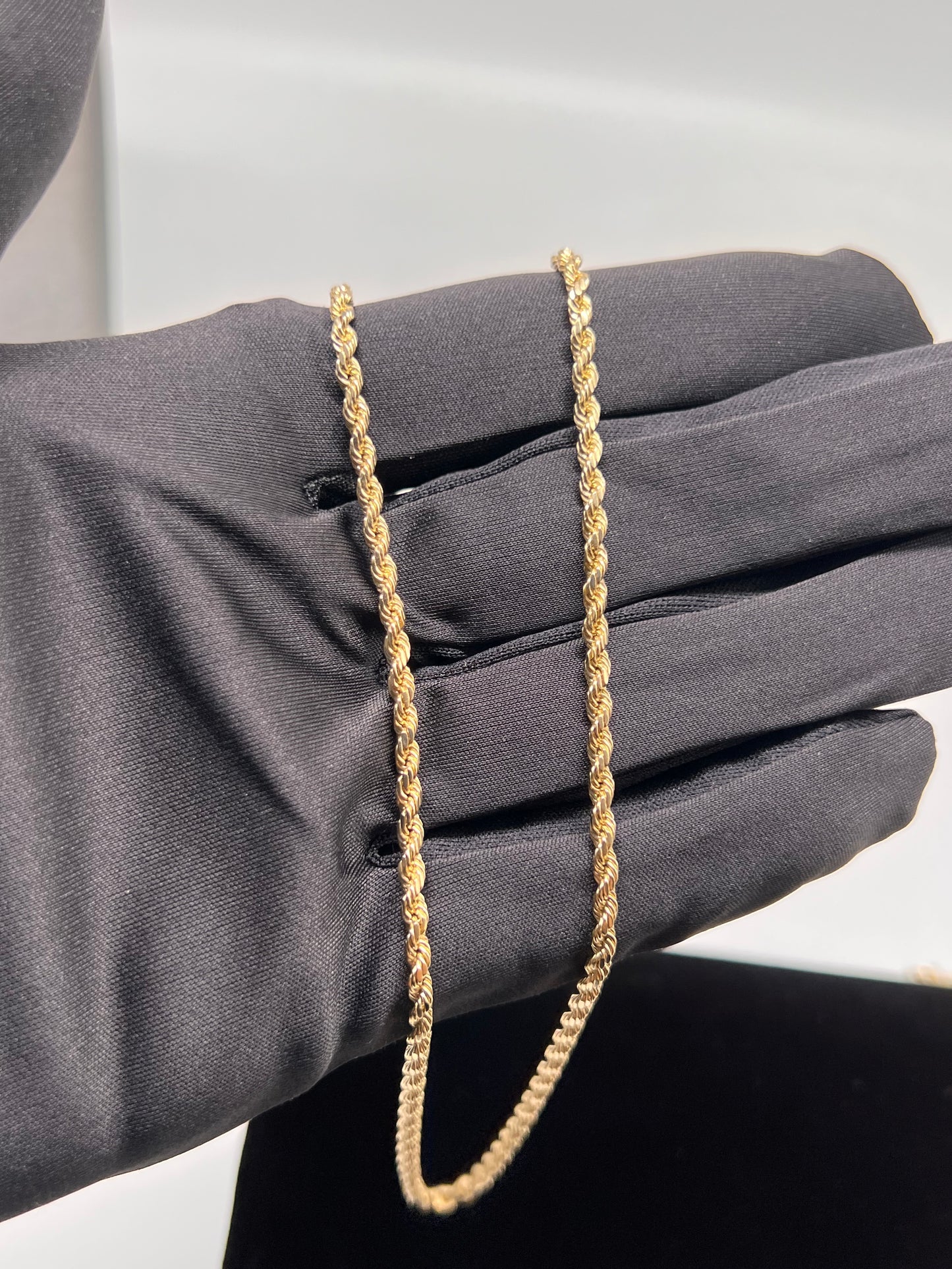 3mm 26inch rope chain 14k real gold