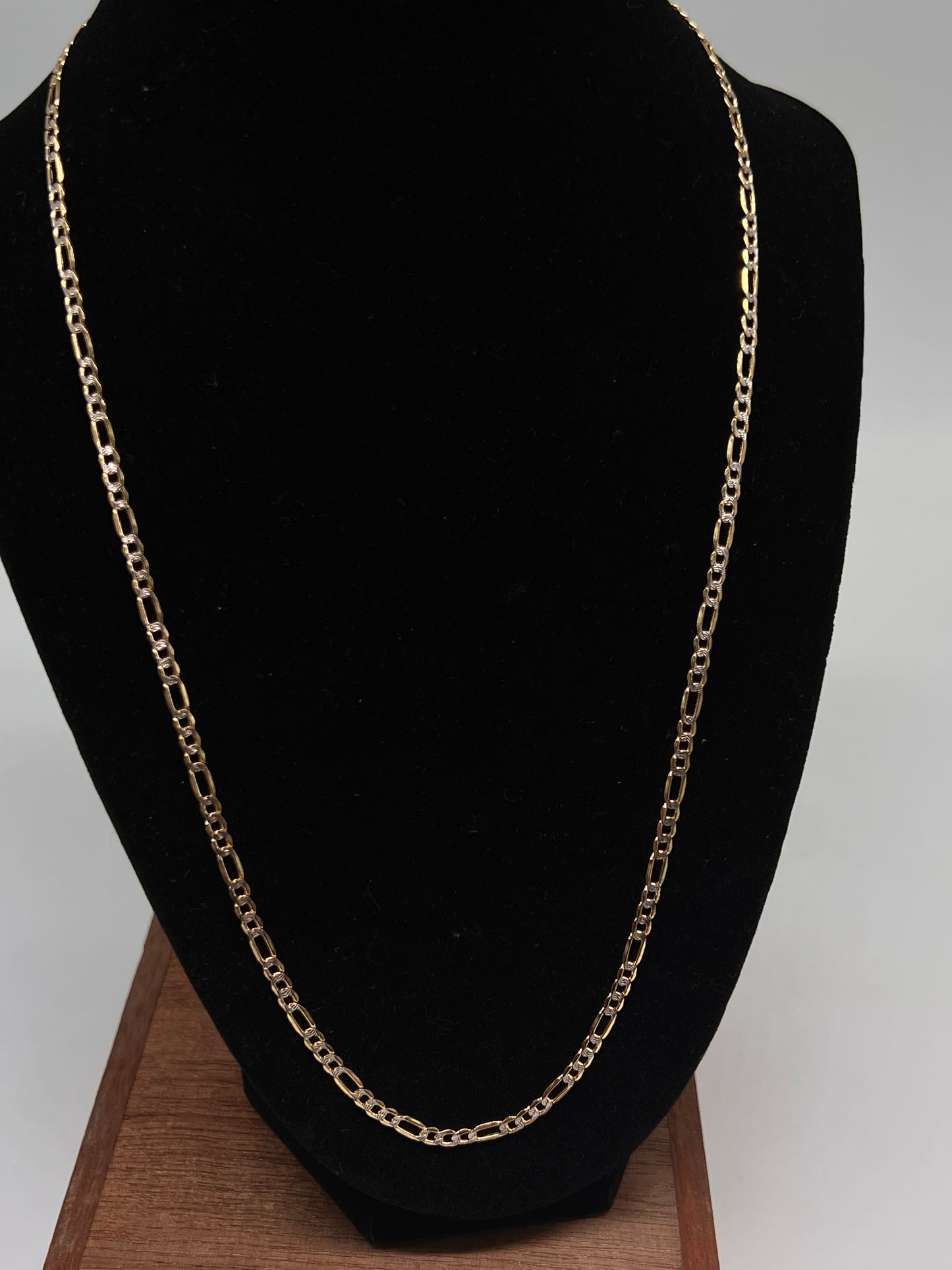 3.5mm diamond cut figaro 22inch