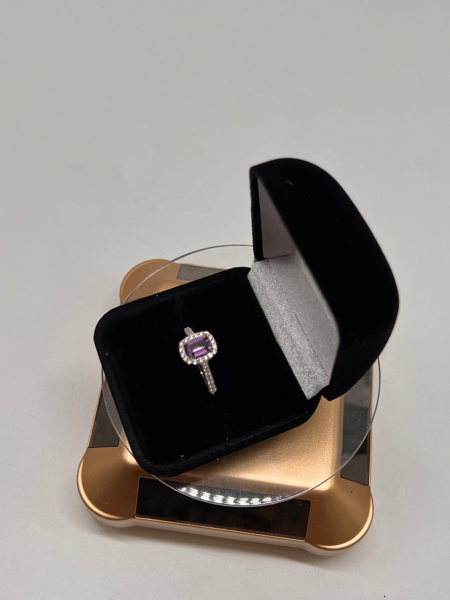Purple amethyst ring real silver