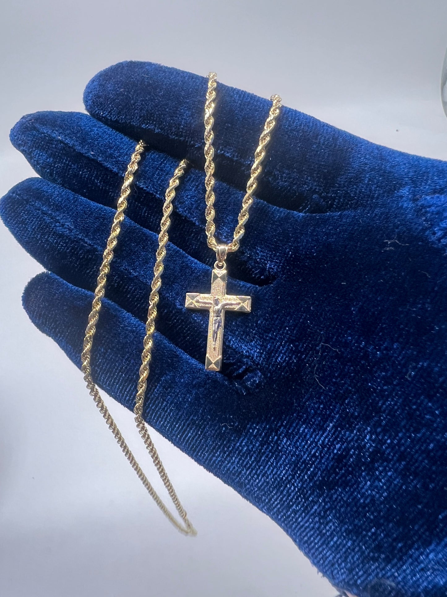 14k real gold small cross set