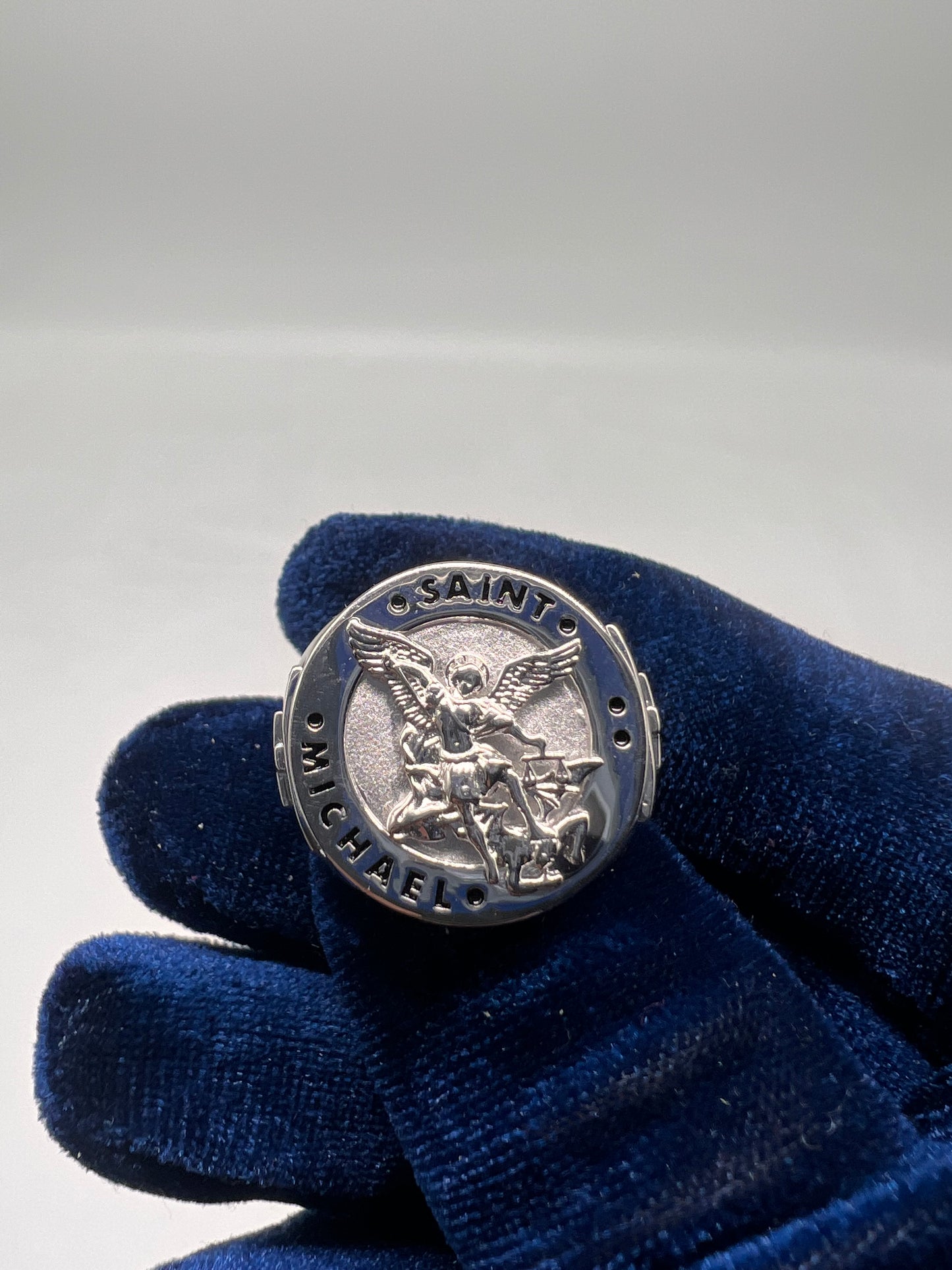 Saint Michael ring real silver