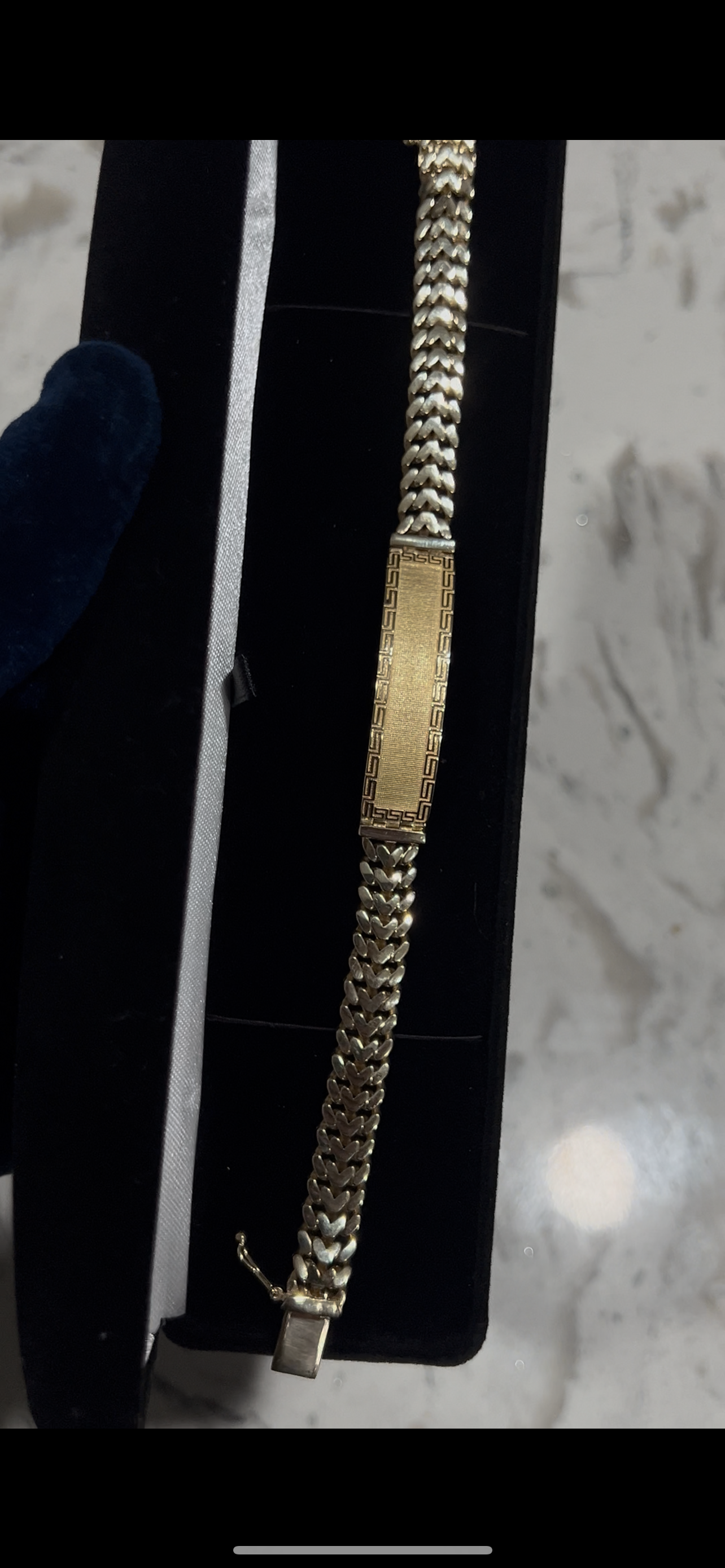 14k real gold id bracelet Versace design