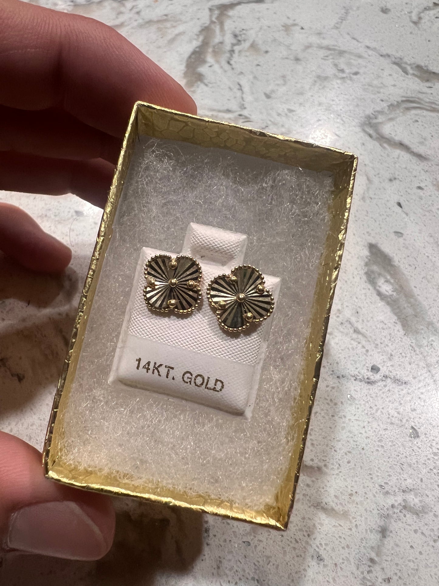 14k real gold van cleef all gold earrings