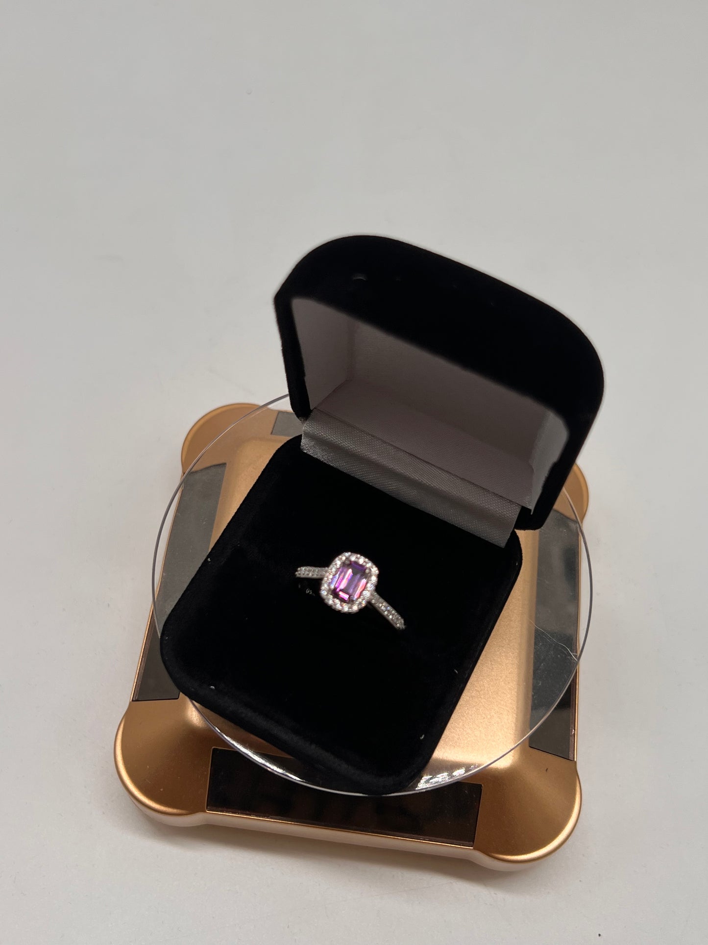 Purple amethyst ring real silver