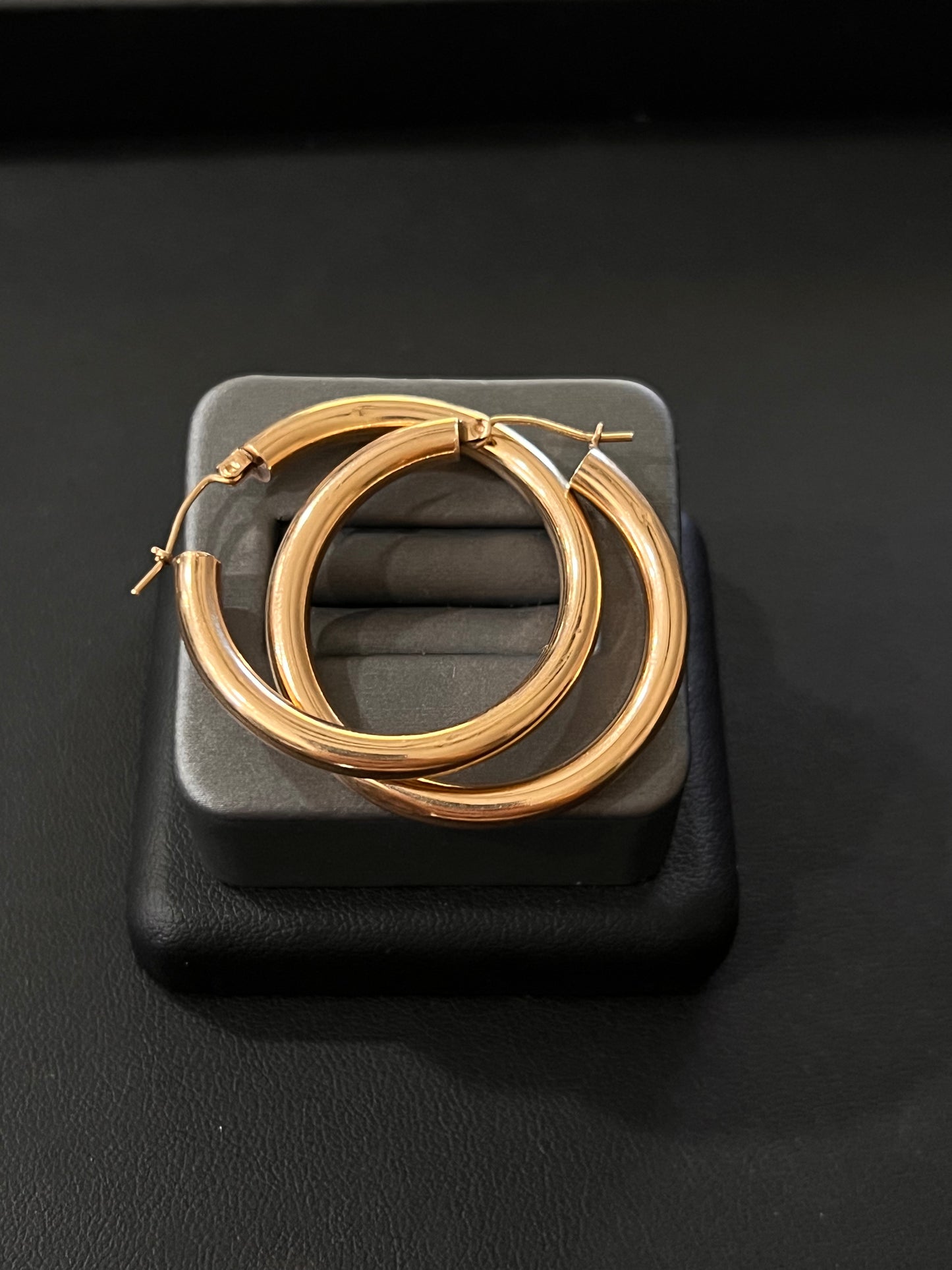 14k large plain hoops