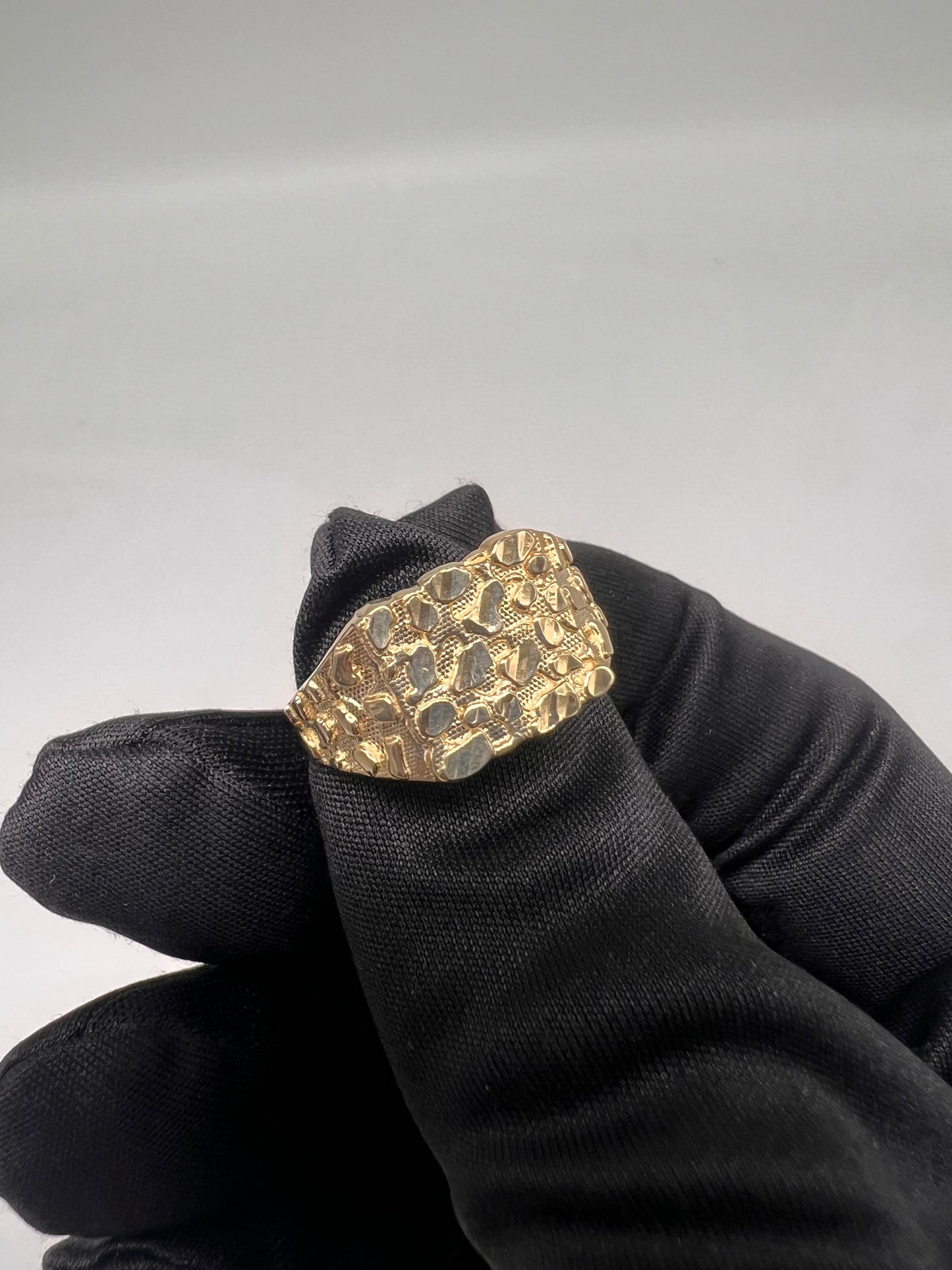 Medium nugget ring 14k real gold