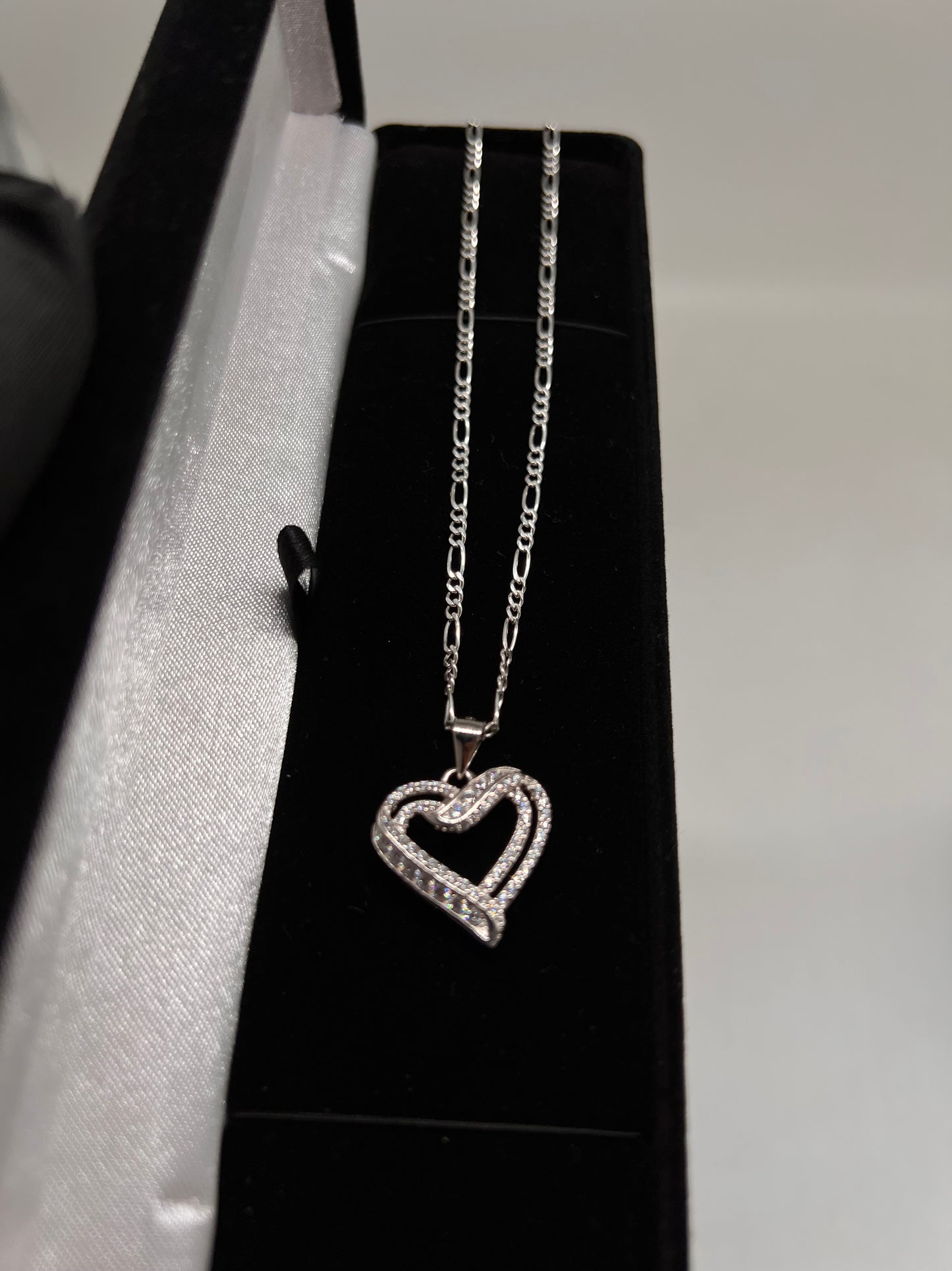 Heart real silver chainset
