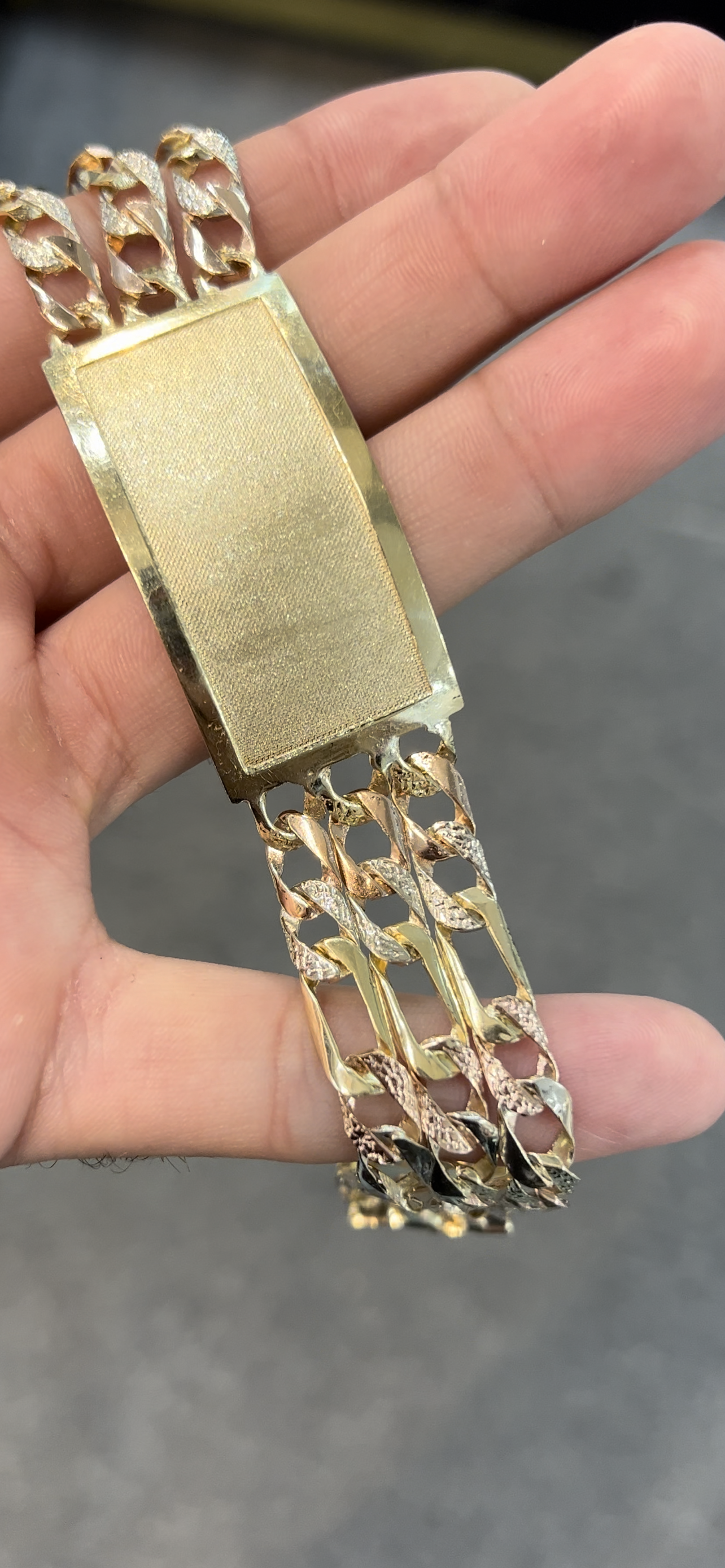 14k real solid gold 3link Escalava