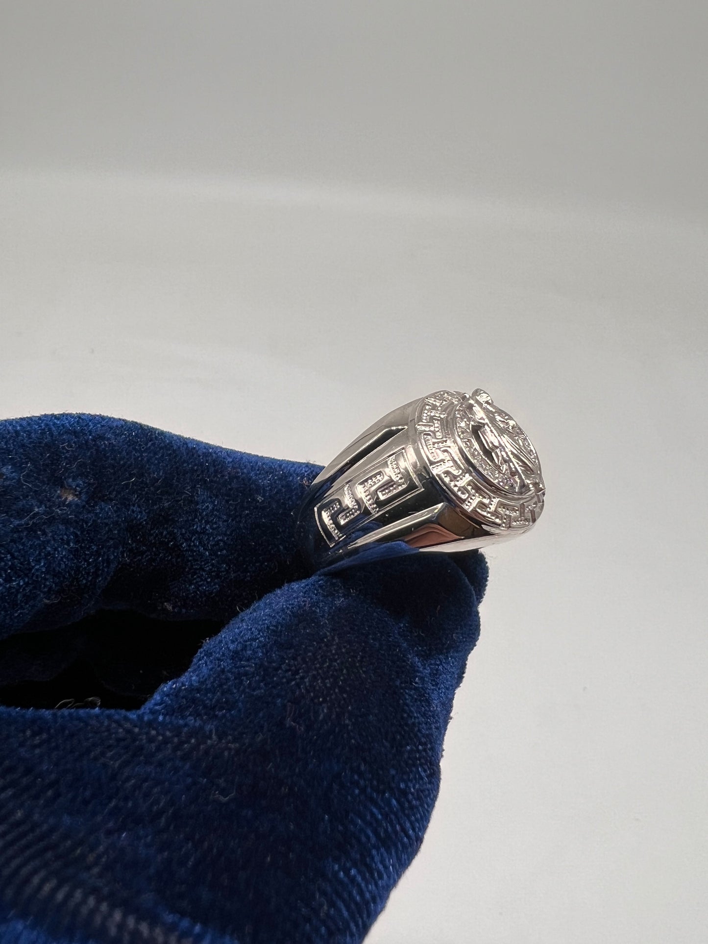 San Judas ring Versace style real silver