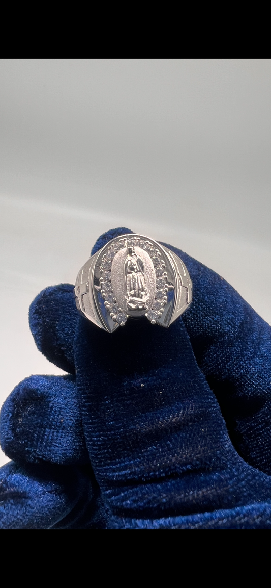 Virgen Mary ring real silver