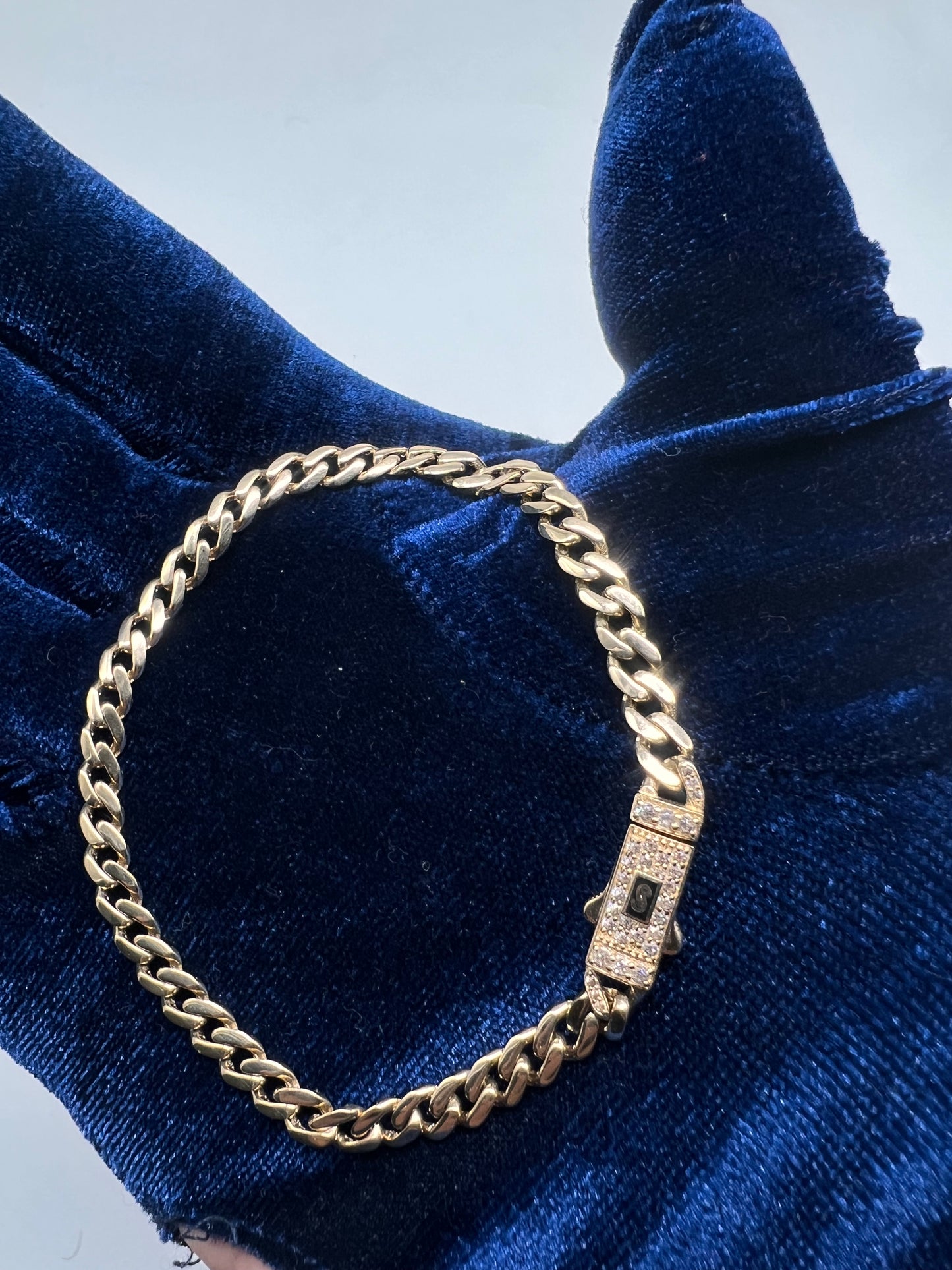 Mini cuban Bracelet 14k real gold
