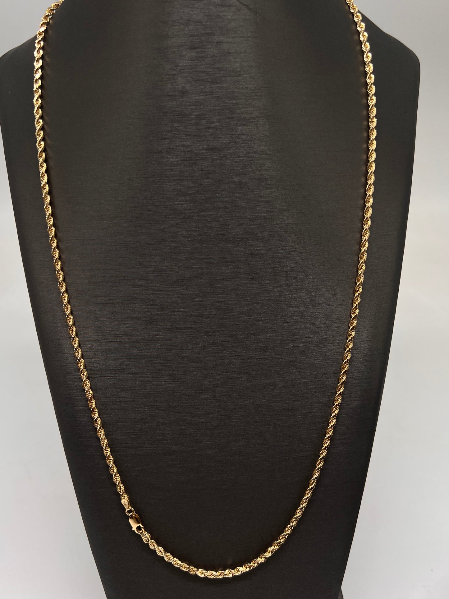 3mm 26inch rope chain 14k real gold
