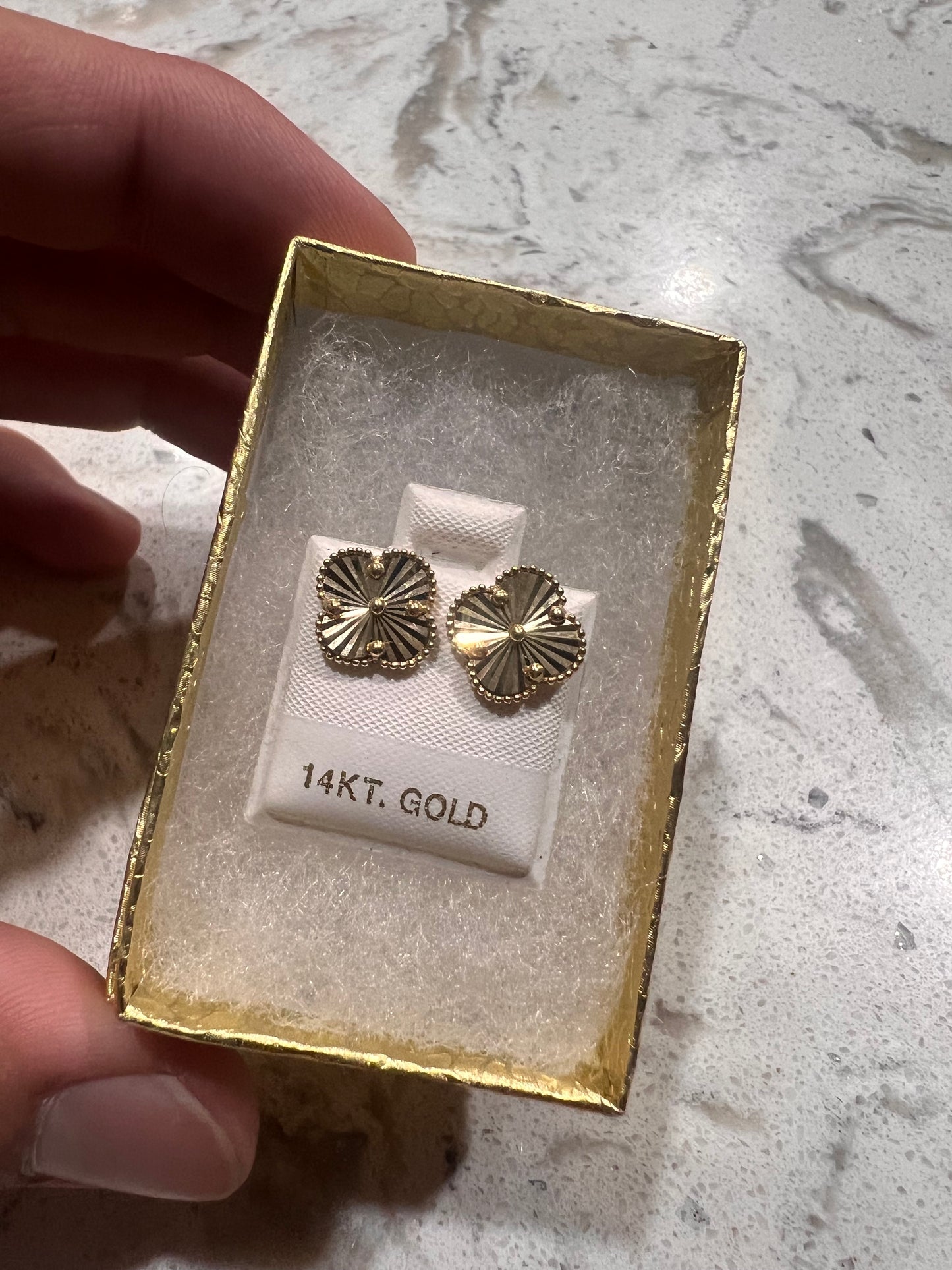 14k real gold van cleef all gold earrings