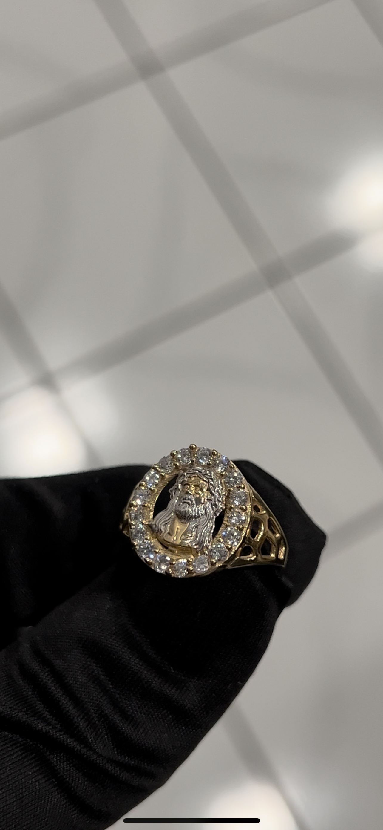 Jesus ring real 14k gold