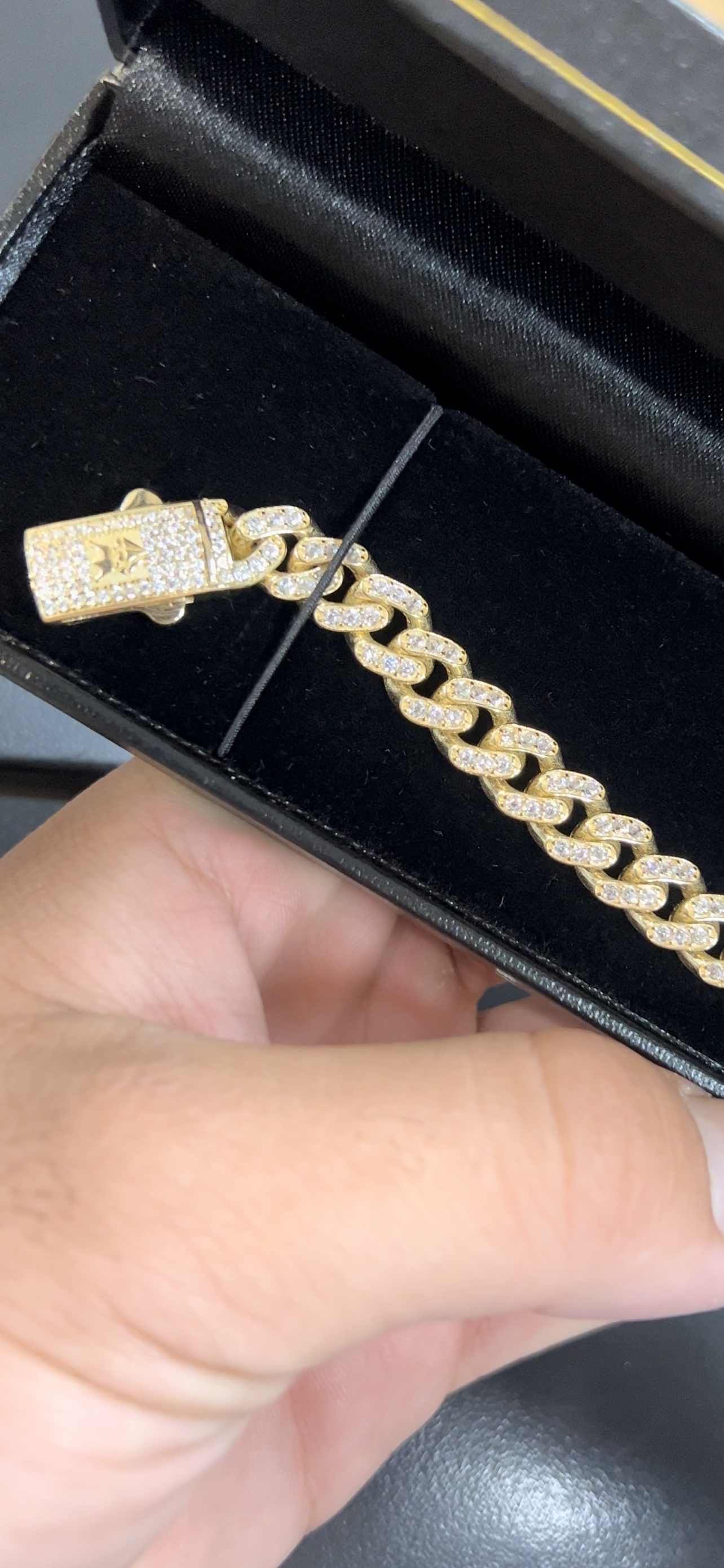 14k real gold Monaco cuban Bracelet