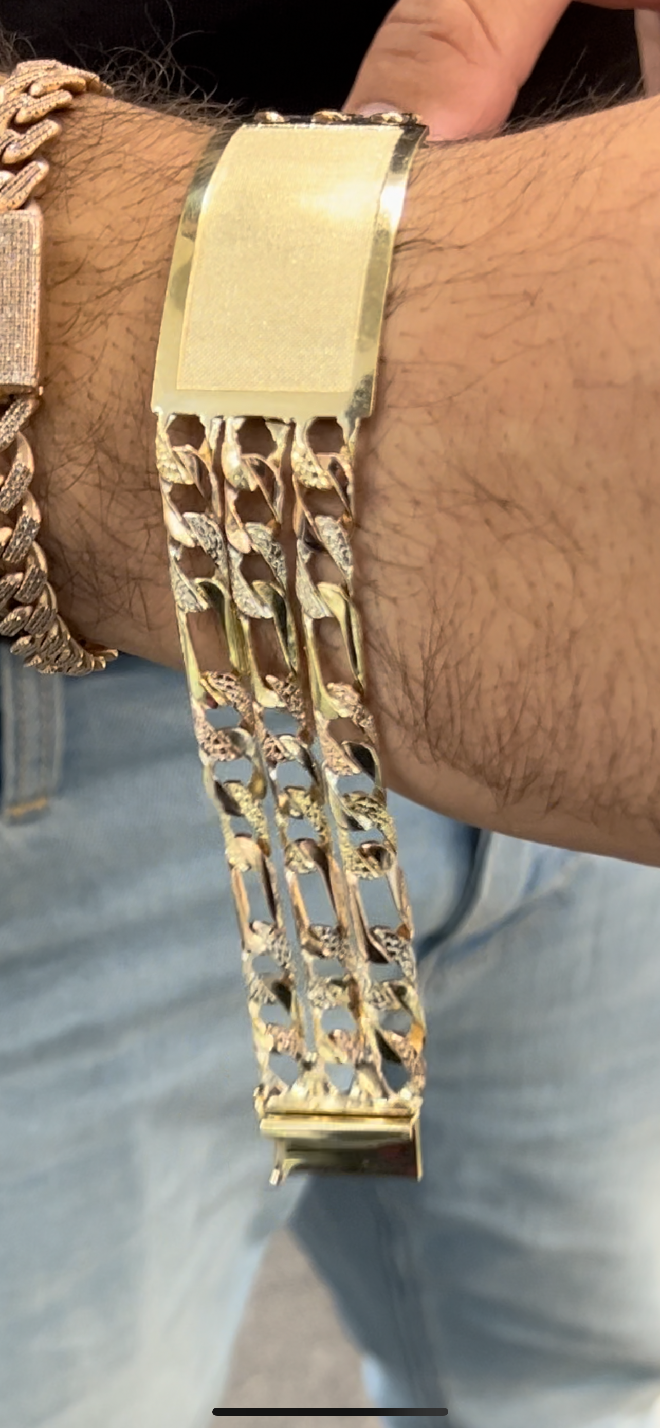 14k real solid gold 3link Escalava